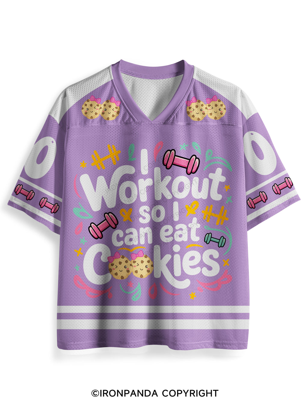 I Workout So I Can Eat Cookies Mesh Jersey