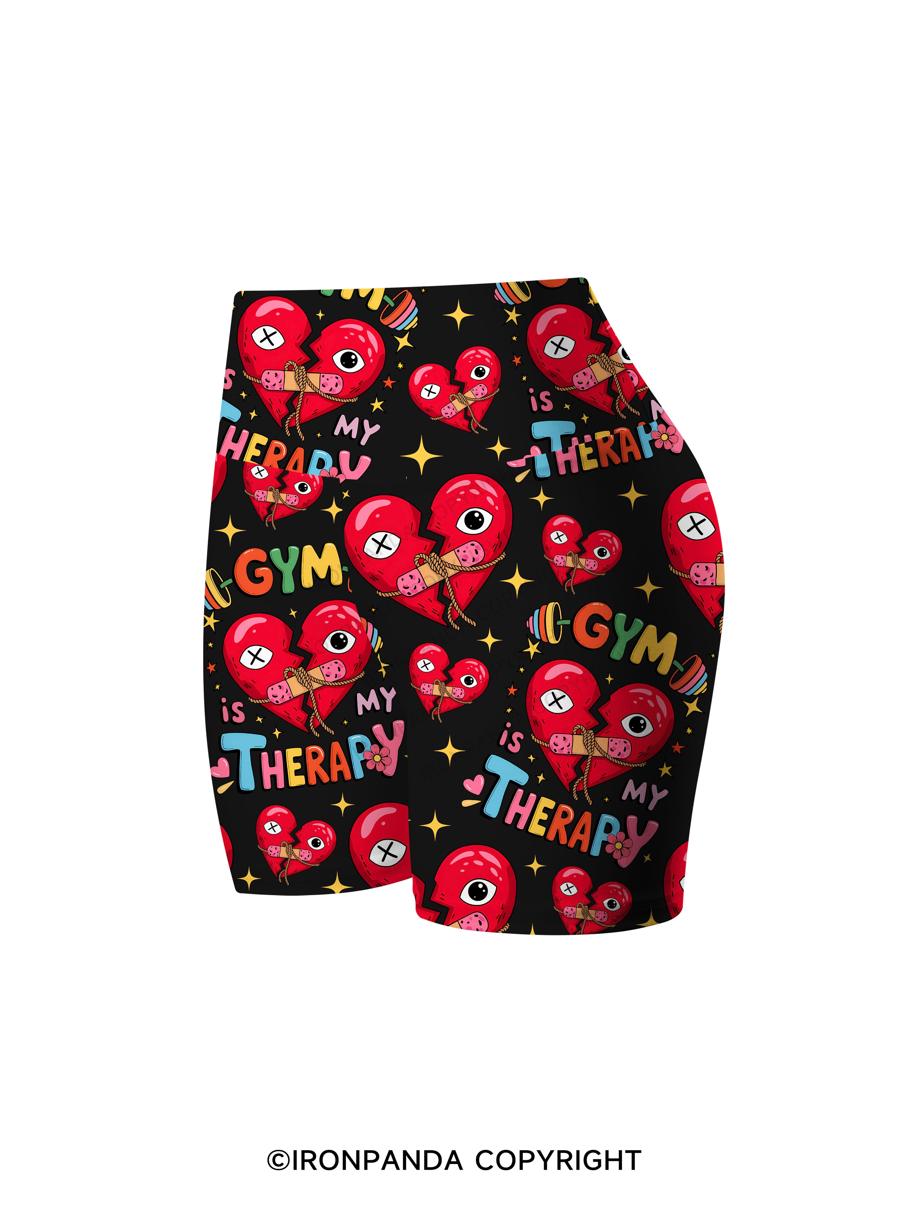 GYM IS MY THERAPY Printed Yoga Cycling Shorts