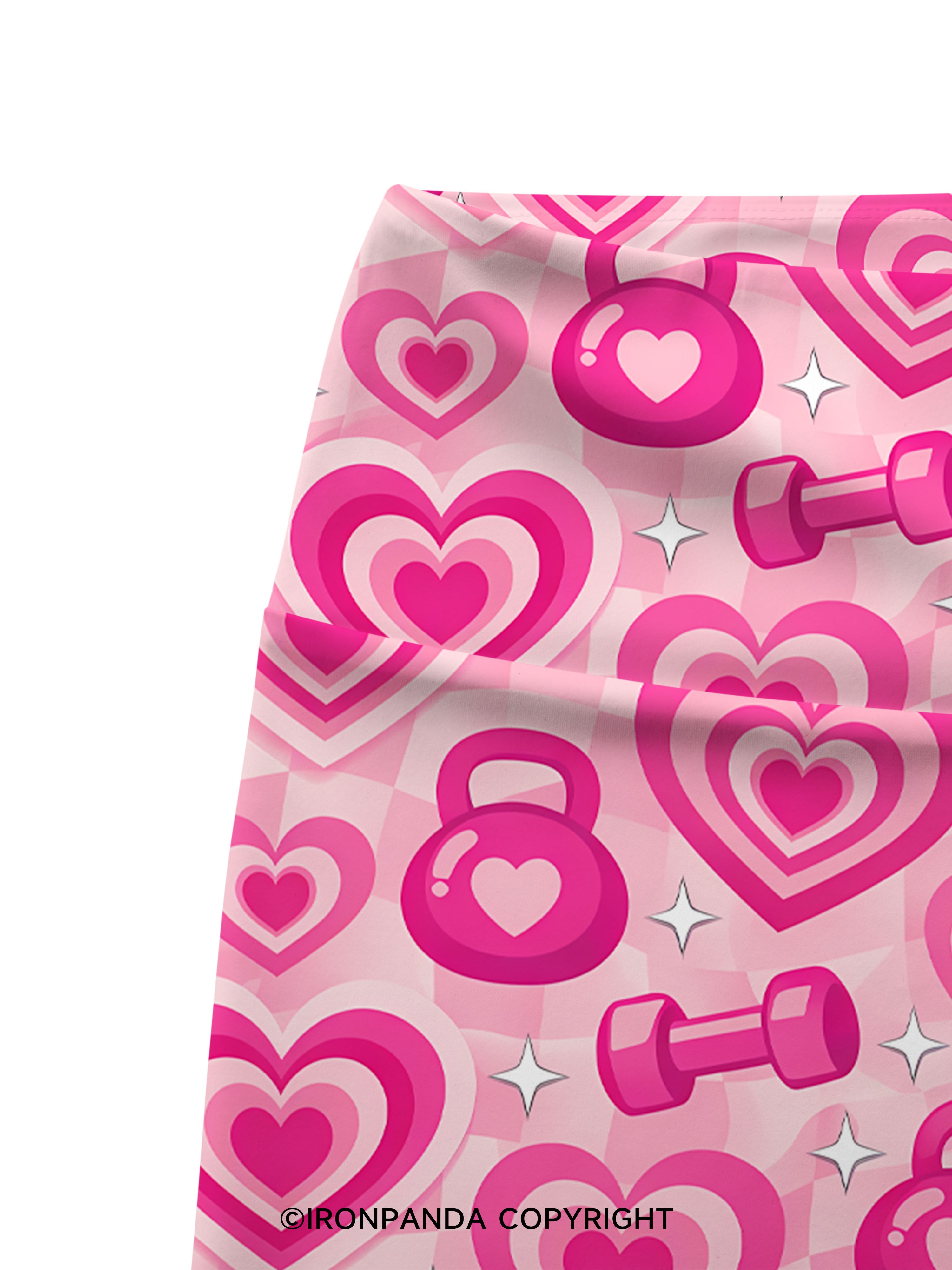 Coquette Heart Fitness Printed Yoga Cycling Shorts