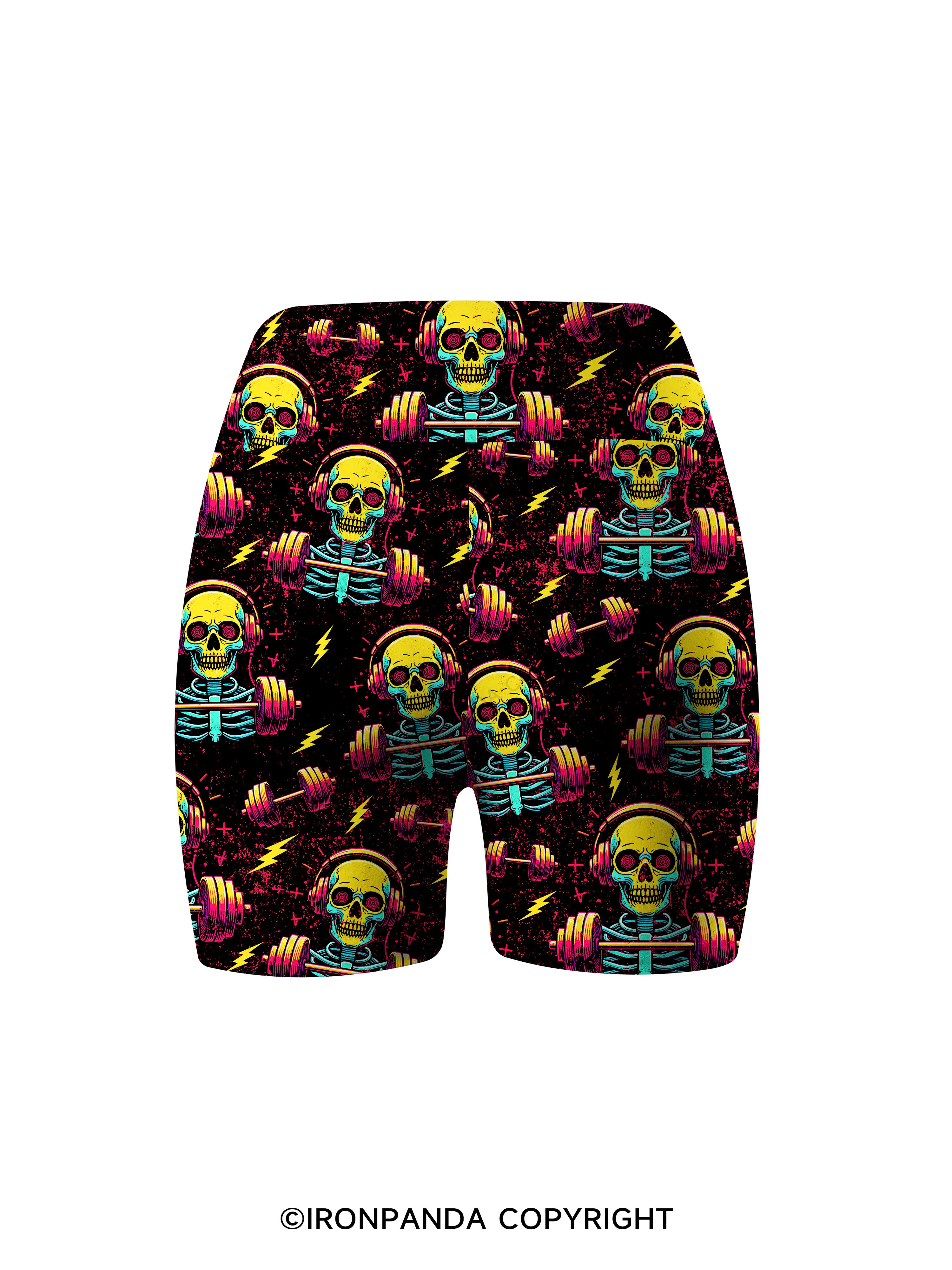 DEAD SERIOUS ABOUT LIFTING Printed Yoga Cycling Shorts