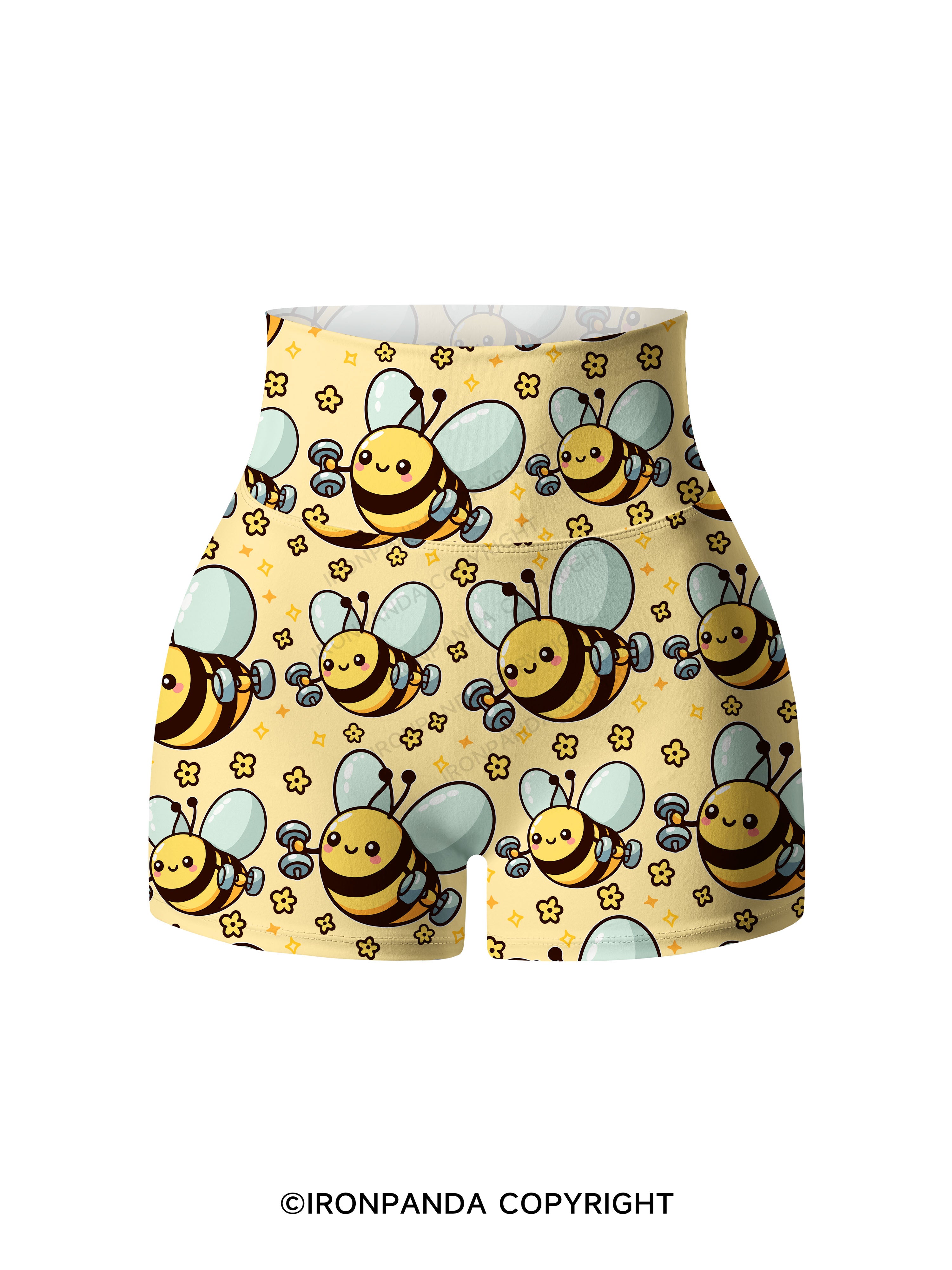 Busy Bee, Gains All Day Printed Yoga Shorts