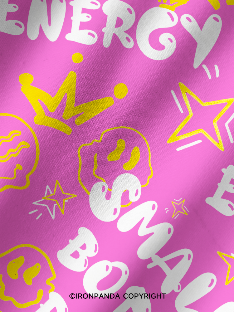SMALL BODY BIG ENERGY Printed Yoga Shorts