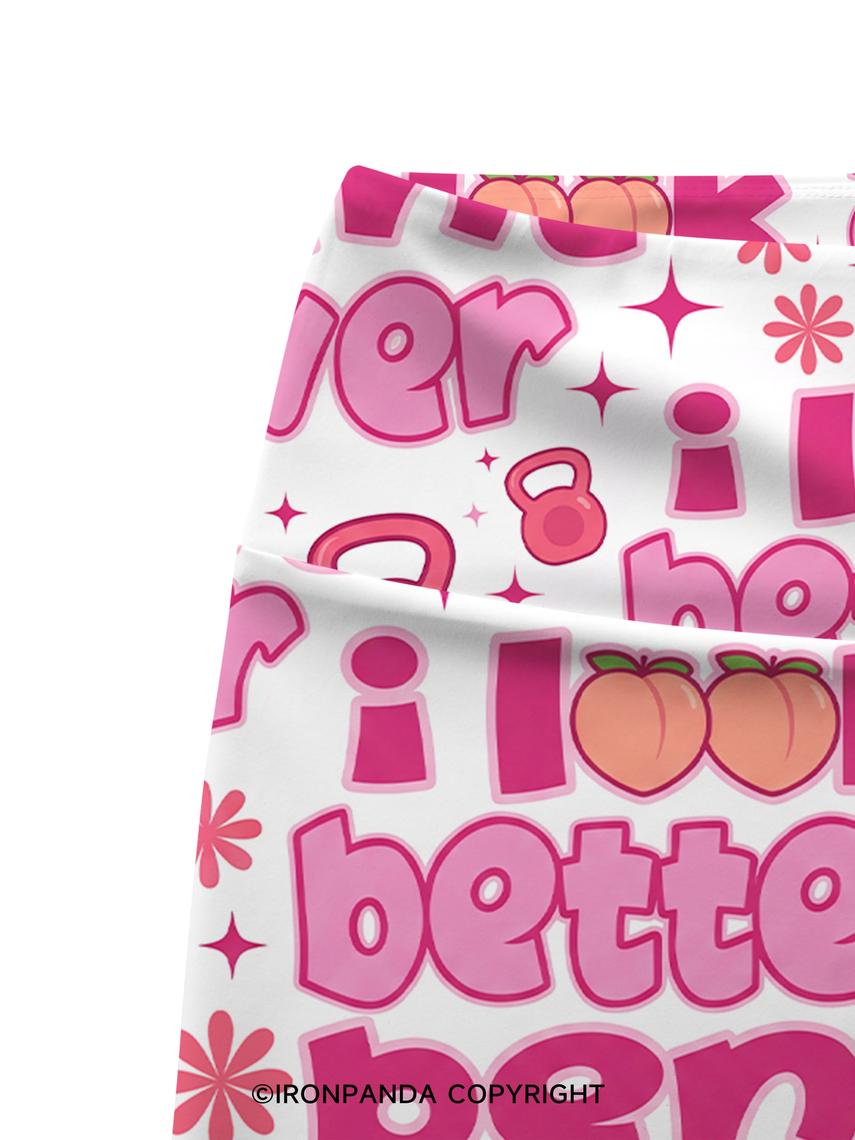 I LOOK BETTER BENT OVER WORKOUT Printed Yoga Cycling Shorts