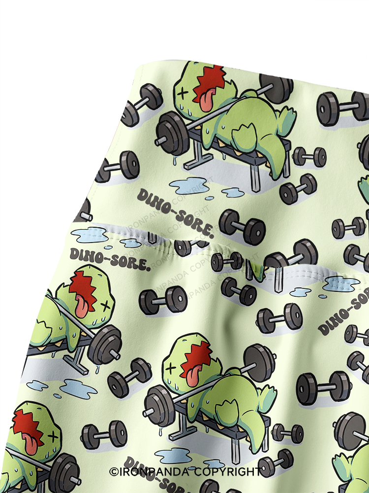 DINO-SORE Flying Printed Yoga Pants