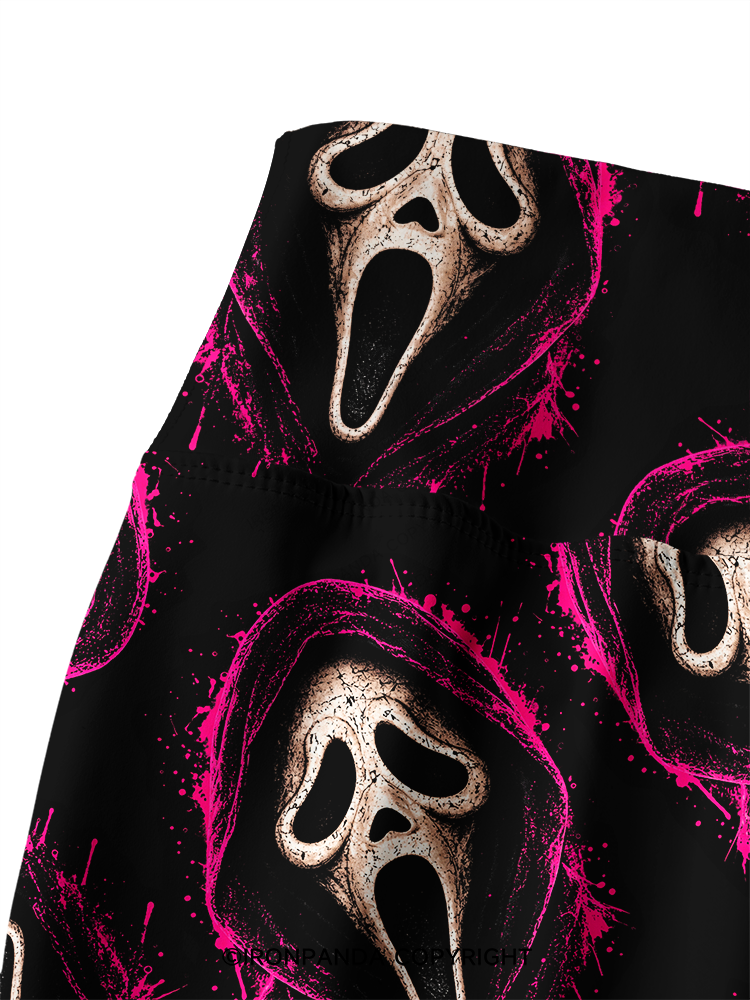 Ghost face Printed Yoga Pants