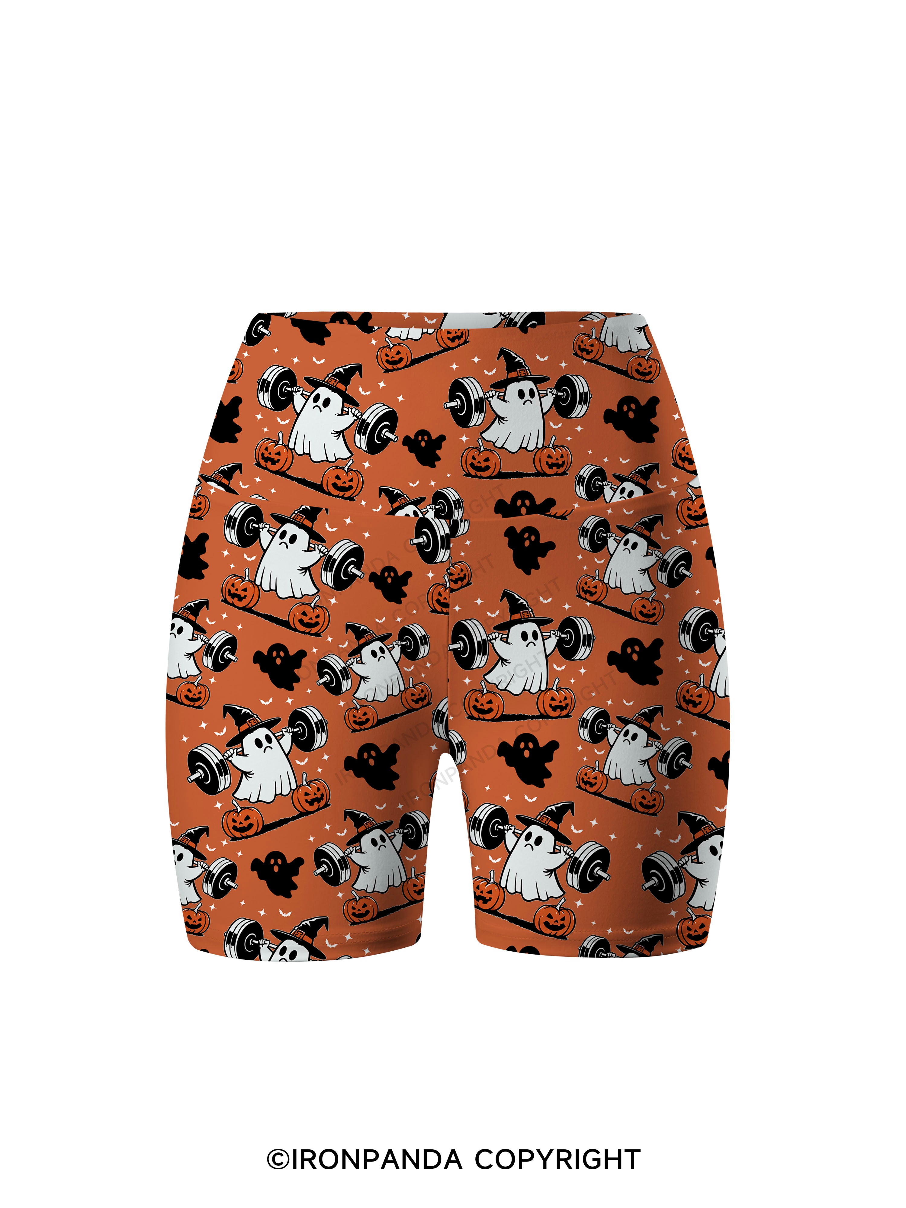NO TRICKS JUST REPS Printed Yoga Cycling Shorts