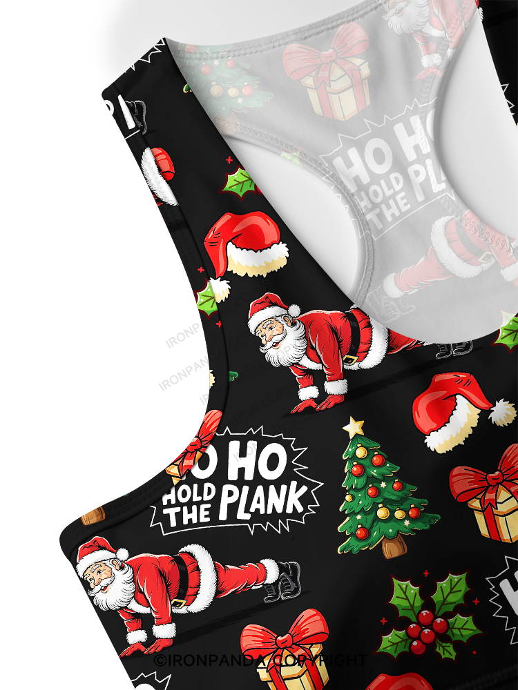 Ho Ho Hold the Plank Racerback Sports Bra