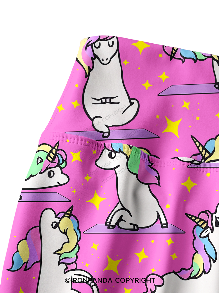 MAGICAL UNICORN STRETCH CLASS Printed Yoga Pants
