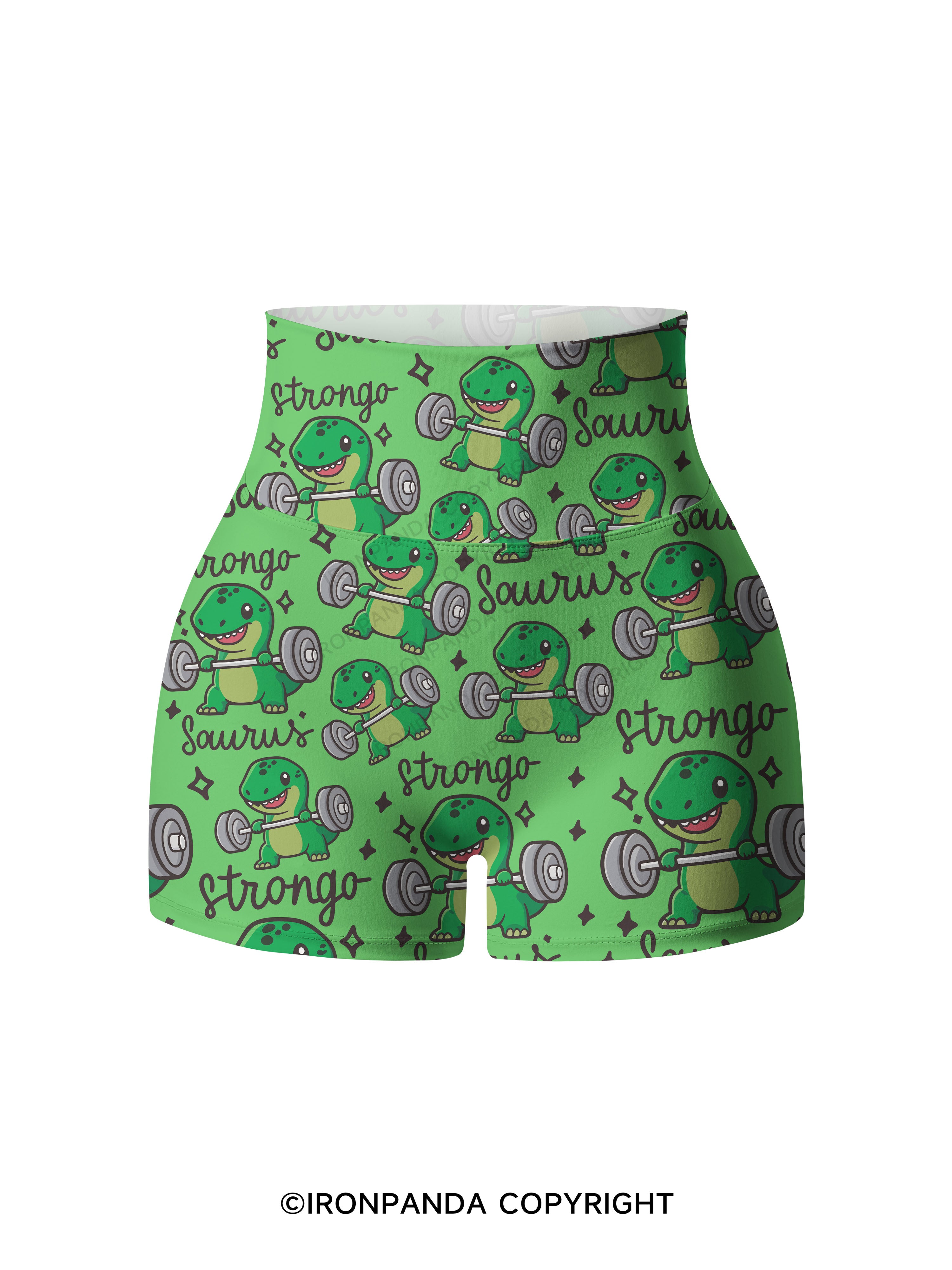 STRONGO SAURUS Printed Yoga Shorts