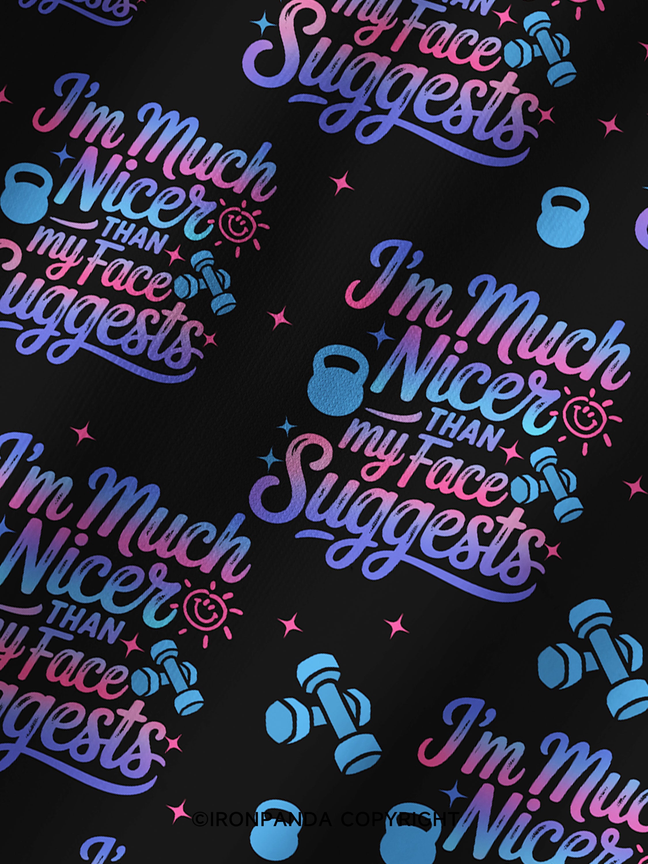 i'm much nicer than my face suggests Printed Yoga Shorts