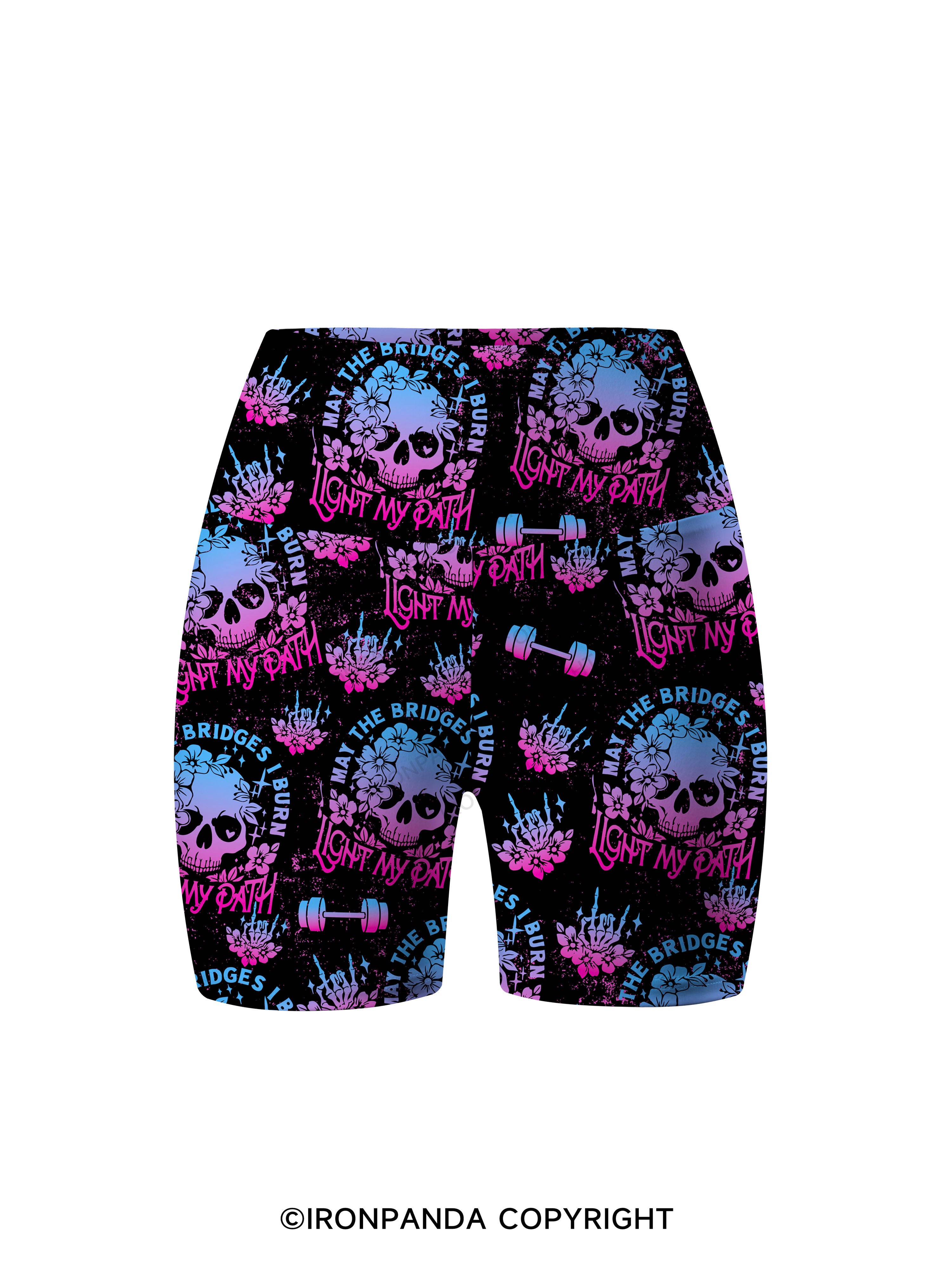 May The Bridges I Burn Light The Way Printed Yoga Cycling Shorts