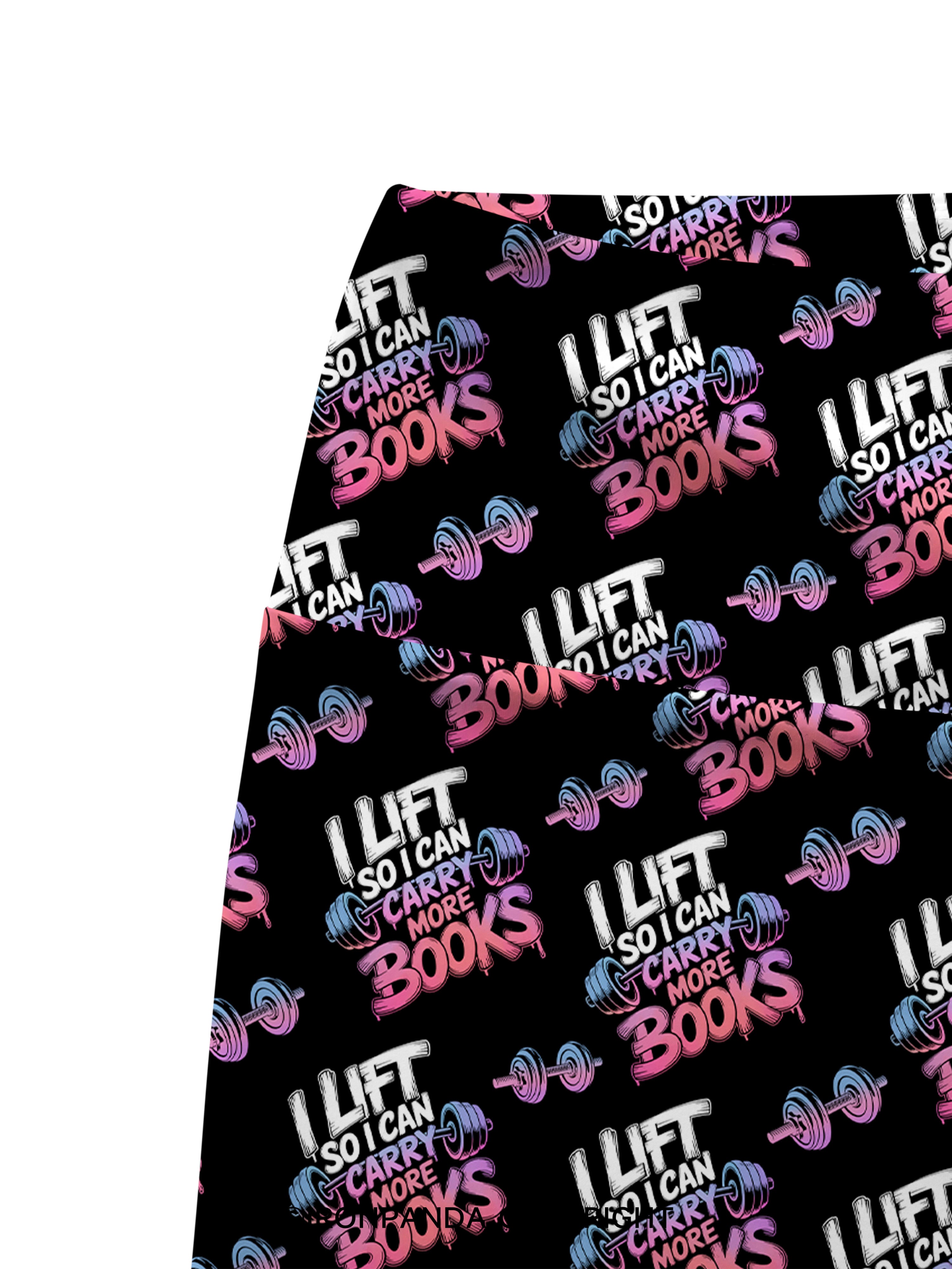 I LIFT SO I CAN CARRY MORE BOOKS Printed Yoga Cycling Shorts
