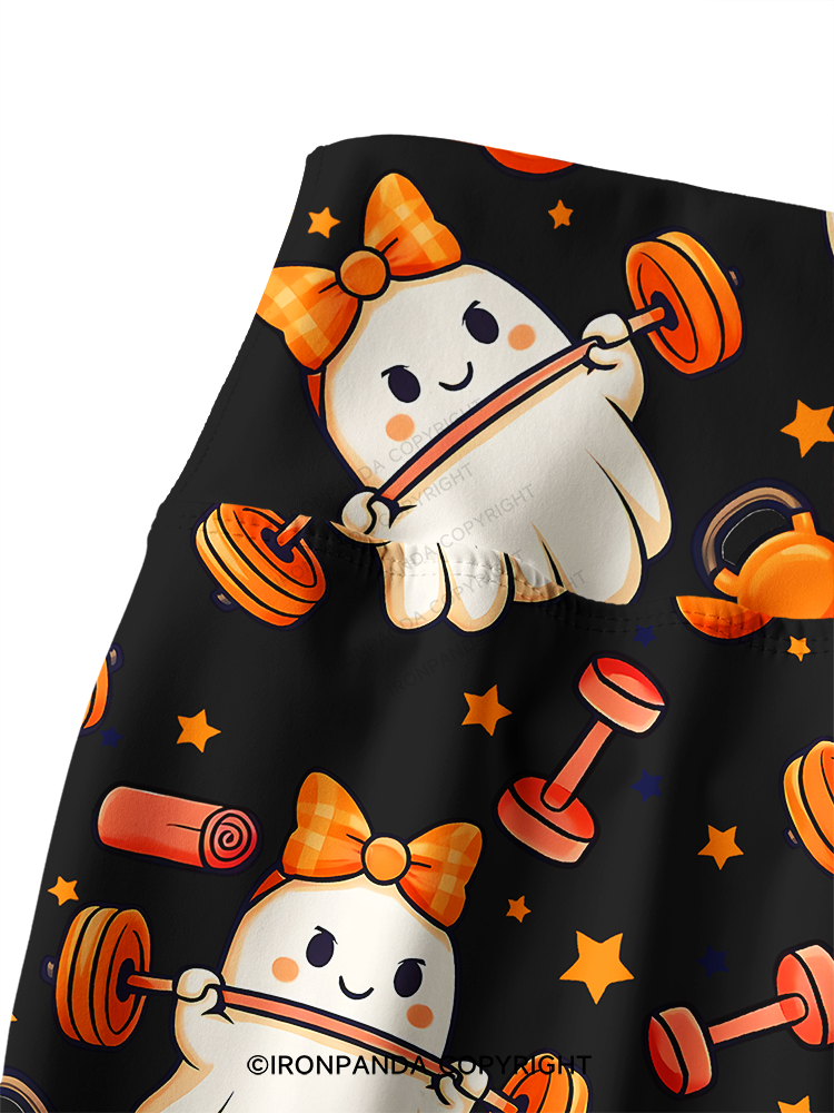 WORKING ON MY BOOTY FUNNY GHOST Printed Yoga Pants