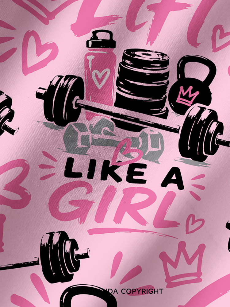 Lift Like a Girl Printed Yoga Shorts