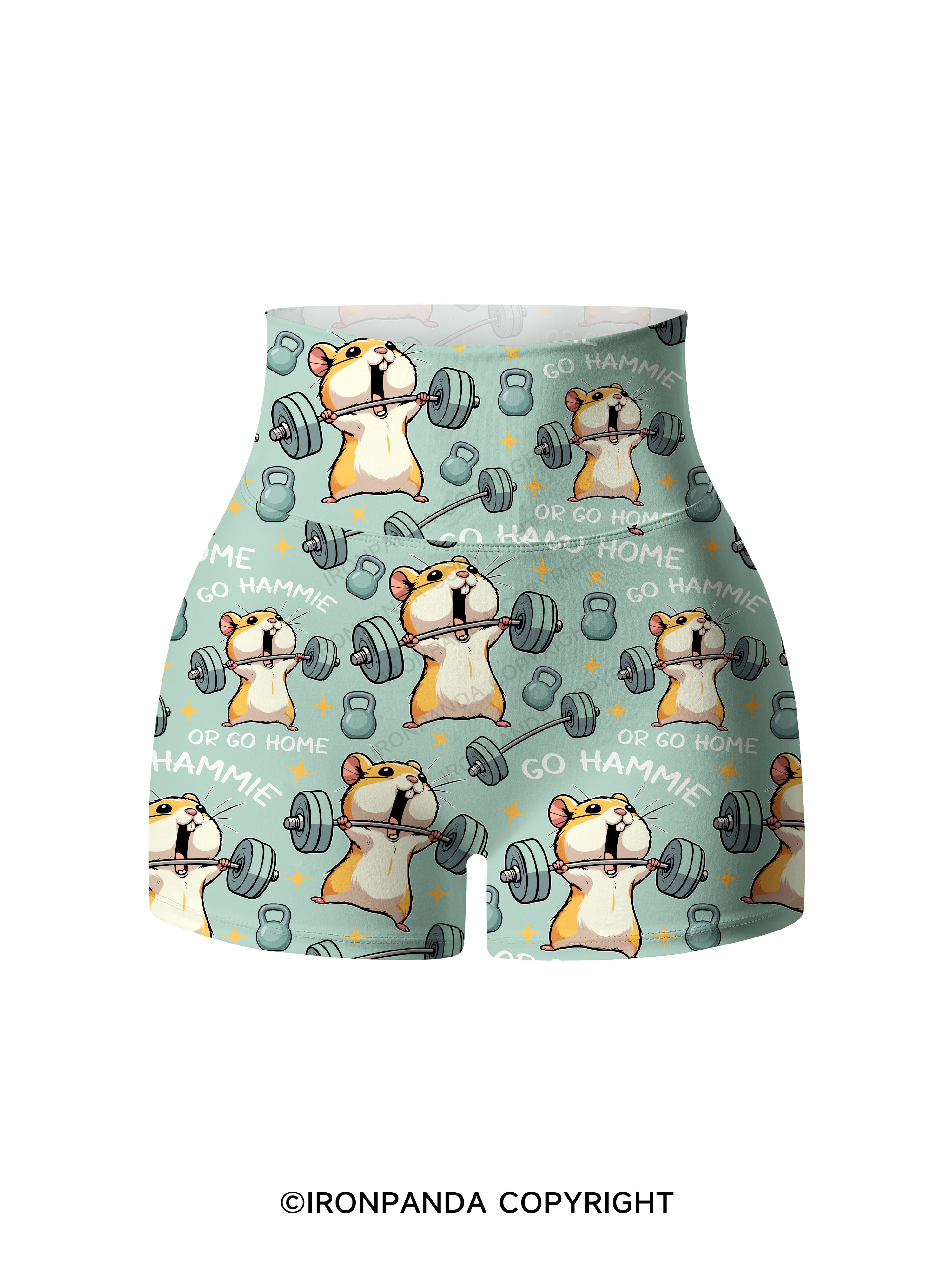 Go hammie or go home! Printed Yoga Shorts