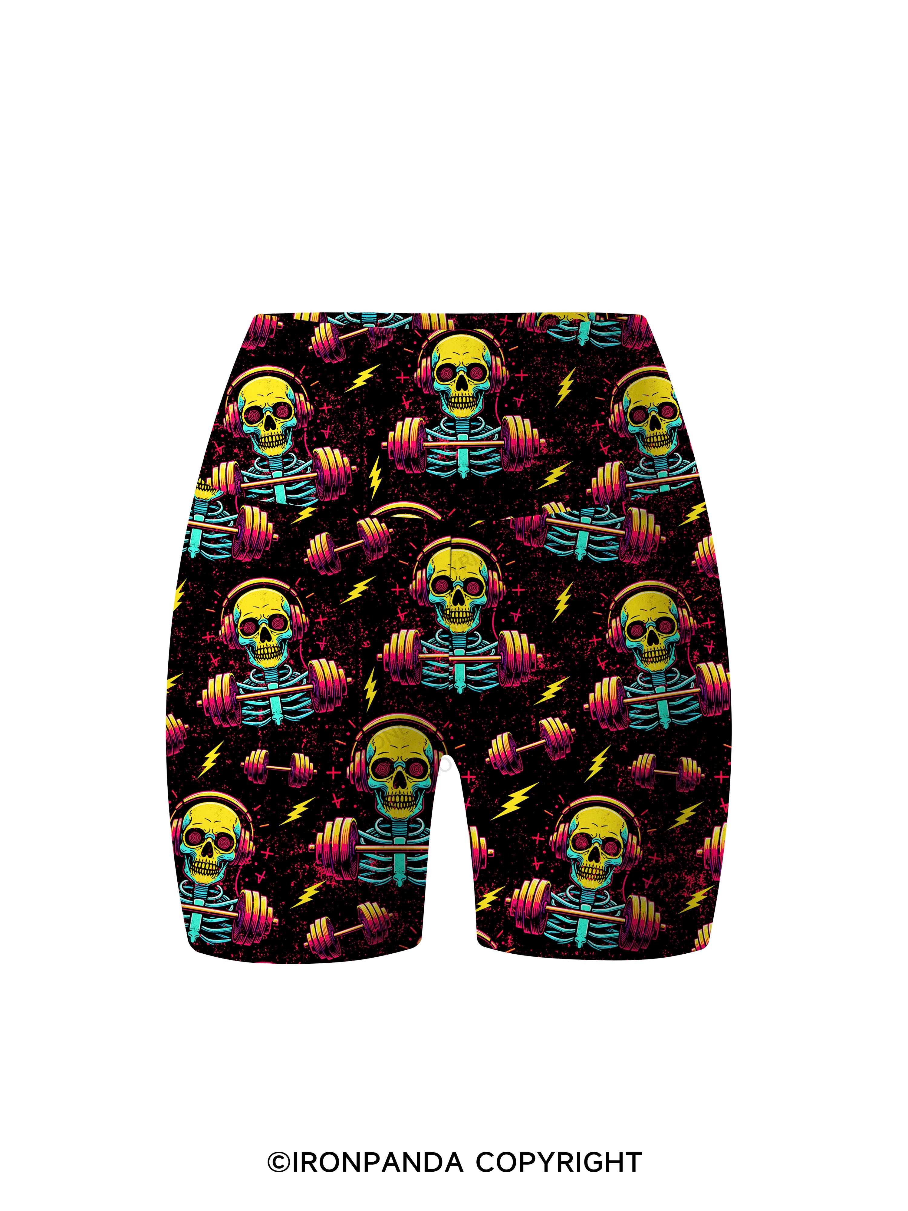 DEAD SERIOUS ABOUT LIFTING Printed Yoga Cycling Shorts