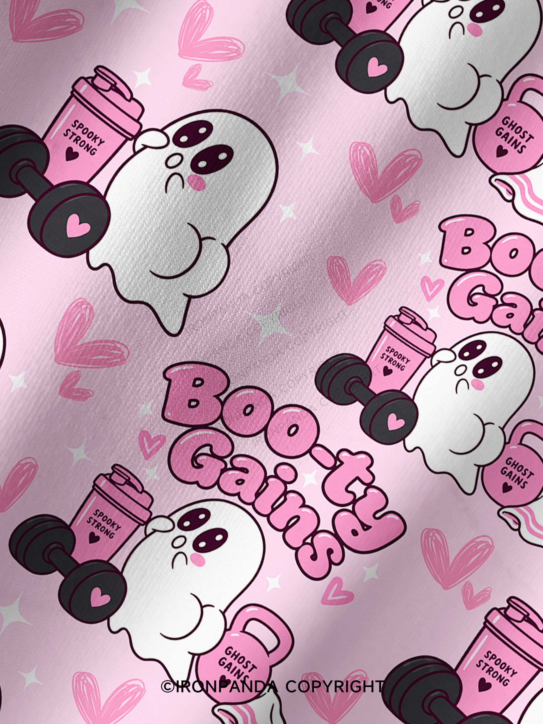 Boo-ty Gains Ghost Print Printed Yoga Shorts