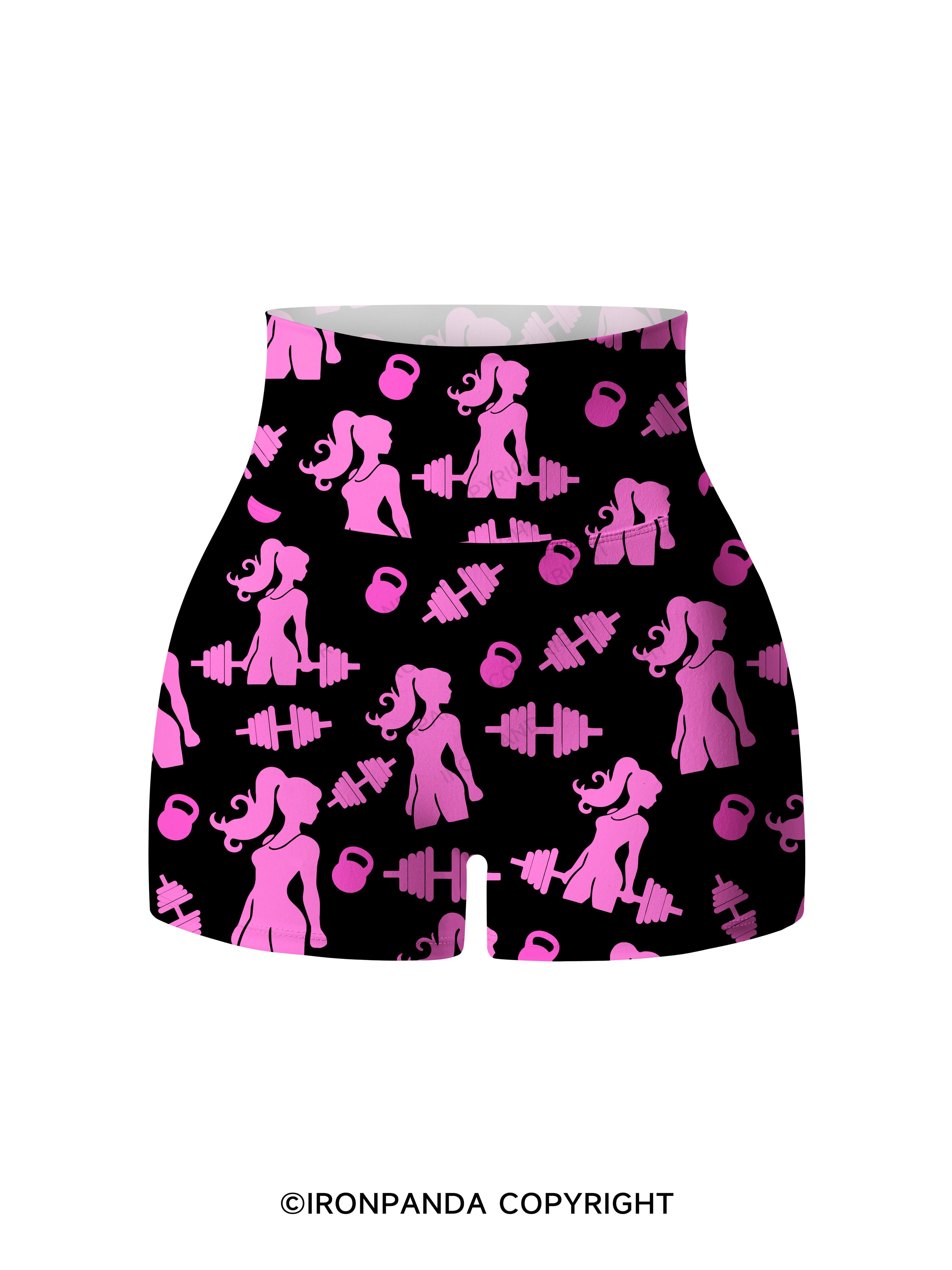 PINK POWERLIFT Printed Yoga Shorts