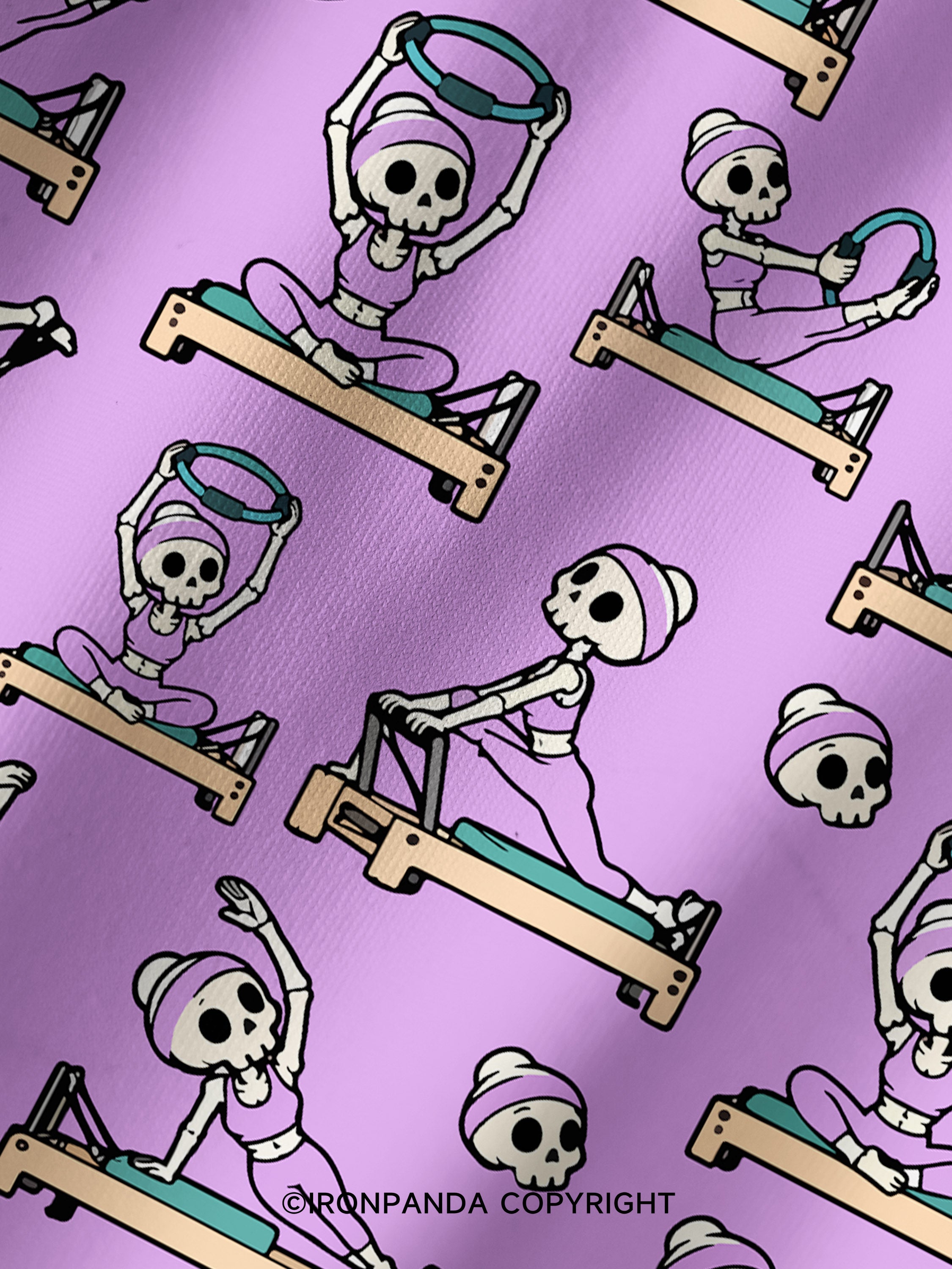 PILATES SKELETON REFORMER WORKOUT FITNESS LOVER Printed Yoga Shorts