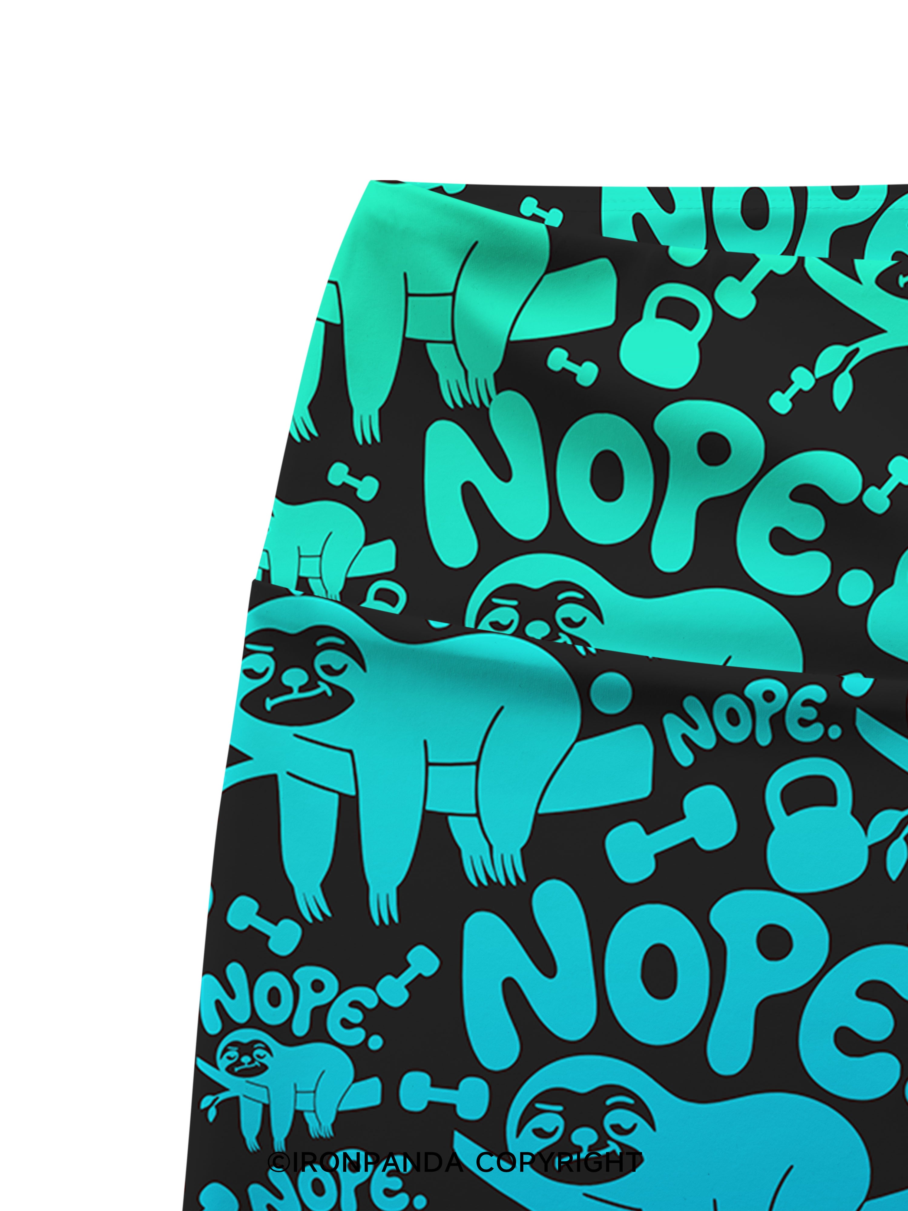 NO TODAY SLOTH FUNNY Printed Yoga Cycling Shorts