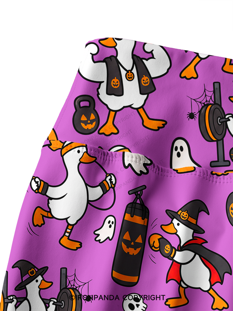 Halloween Fitness Goose Printed Yoga Pants