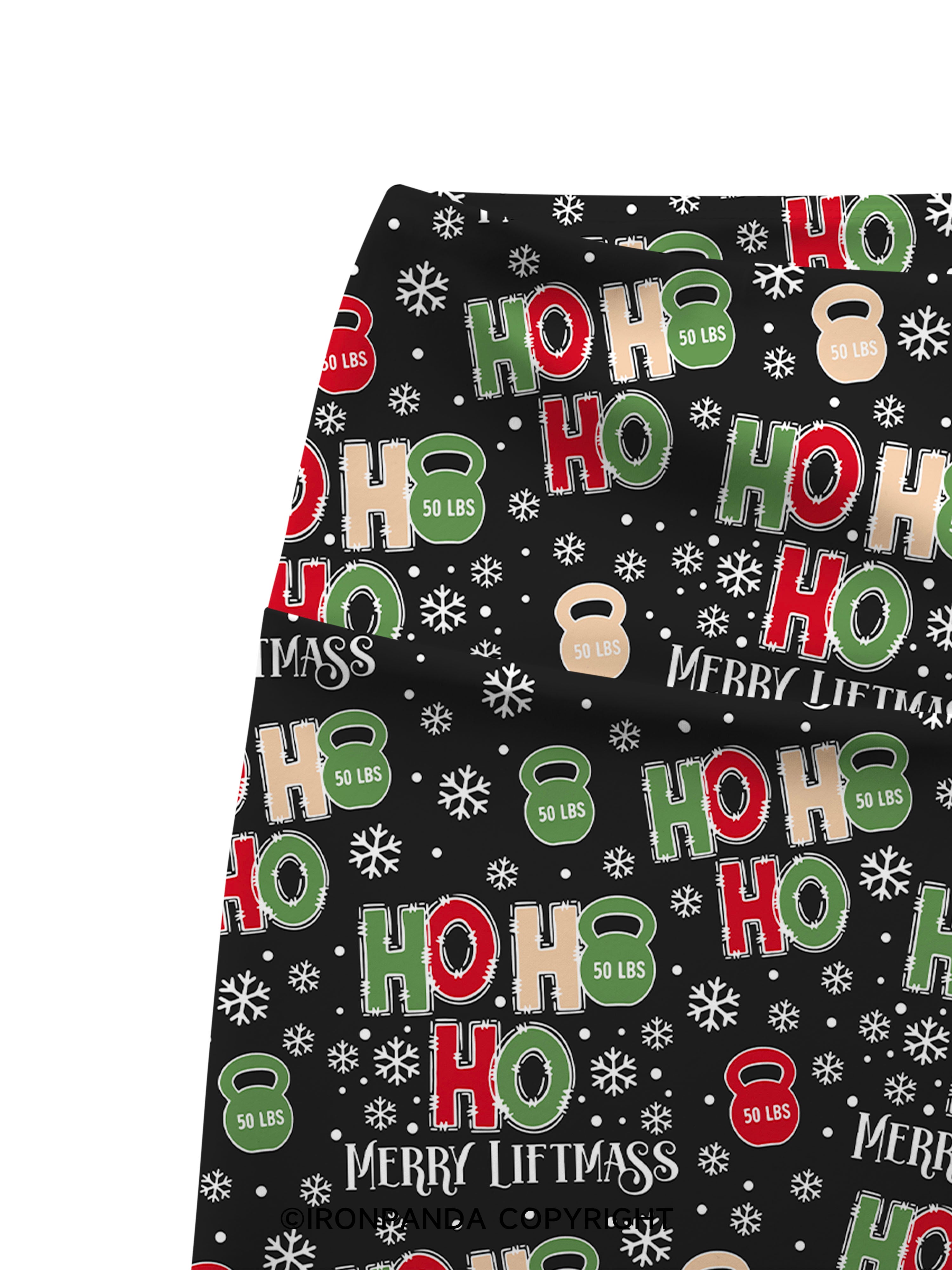 HOHOHO MERRY LIFTMASS Printed Yoga Cycling Shorts