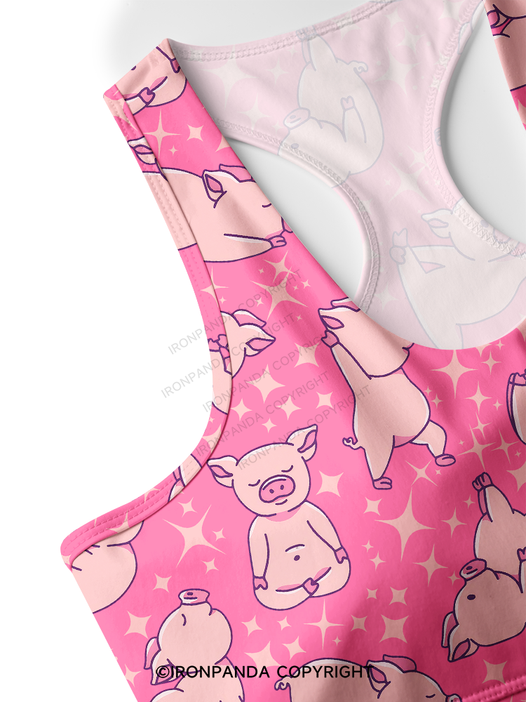YOGA PIGS Racerback Sports Bra