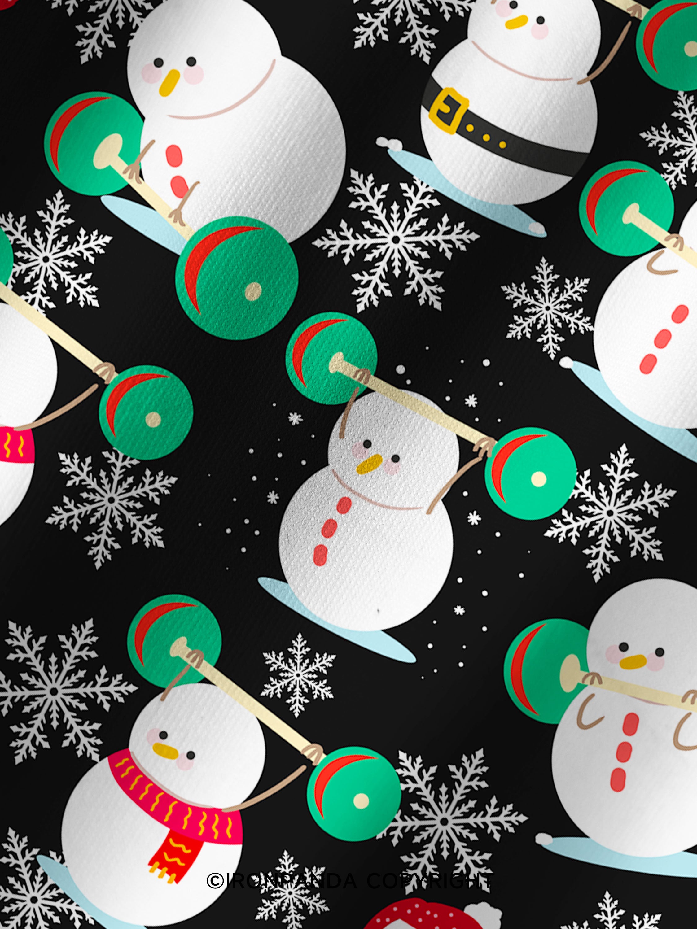 Snowman team weightlifting Printed Yoga Shorts