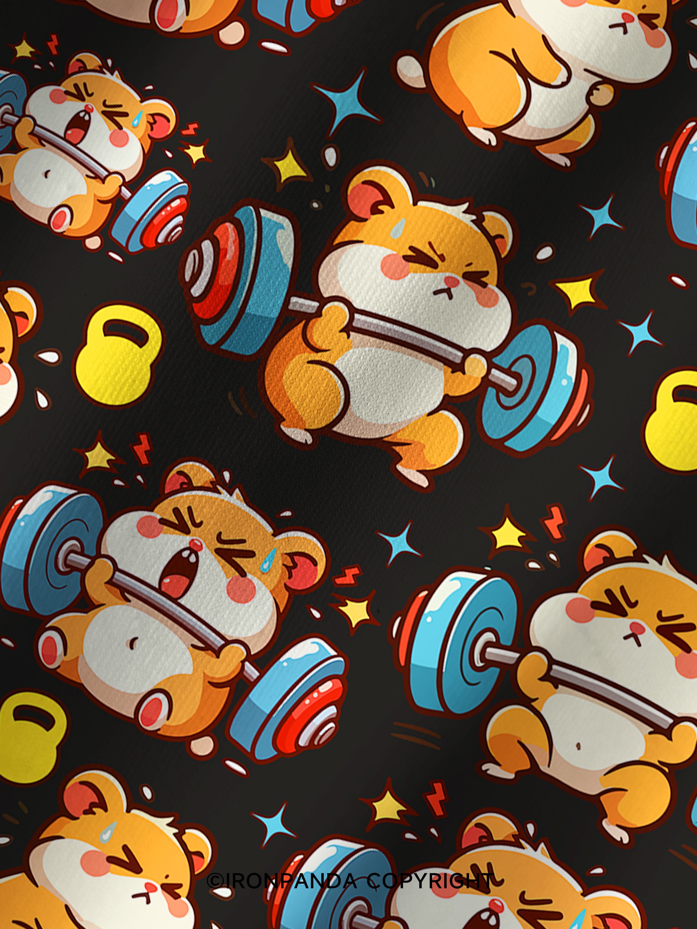 Grumpy Gym Hamster Printed Yoga Shorts