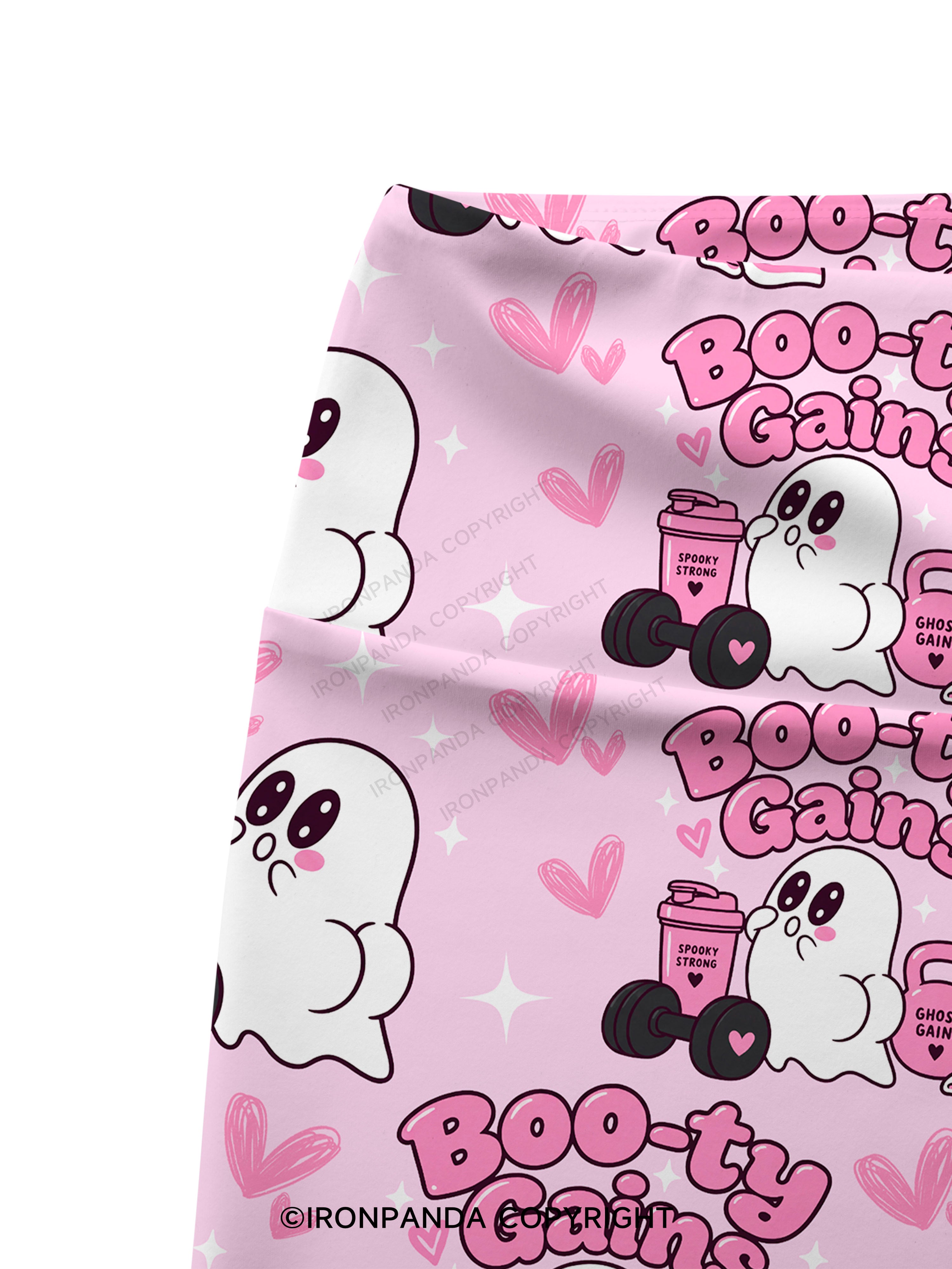 Boo-ty Gains Ghost Printed Yoga Cycling Shorts
