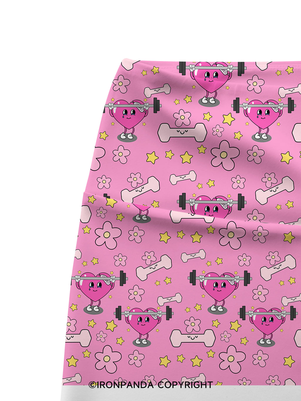 Sweet Pump Heart Printed Yoga Cycling Shorts