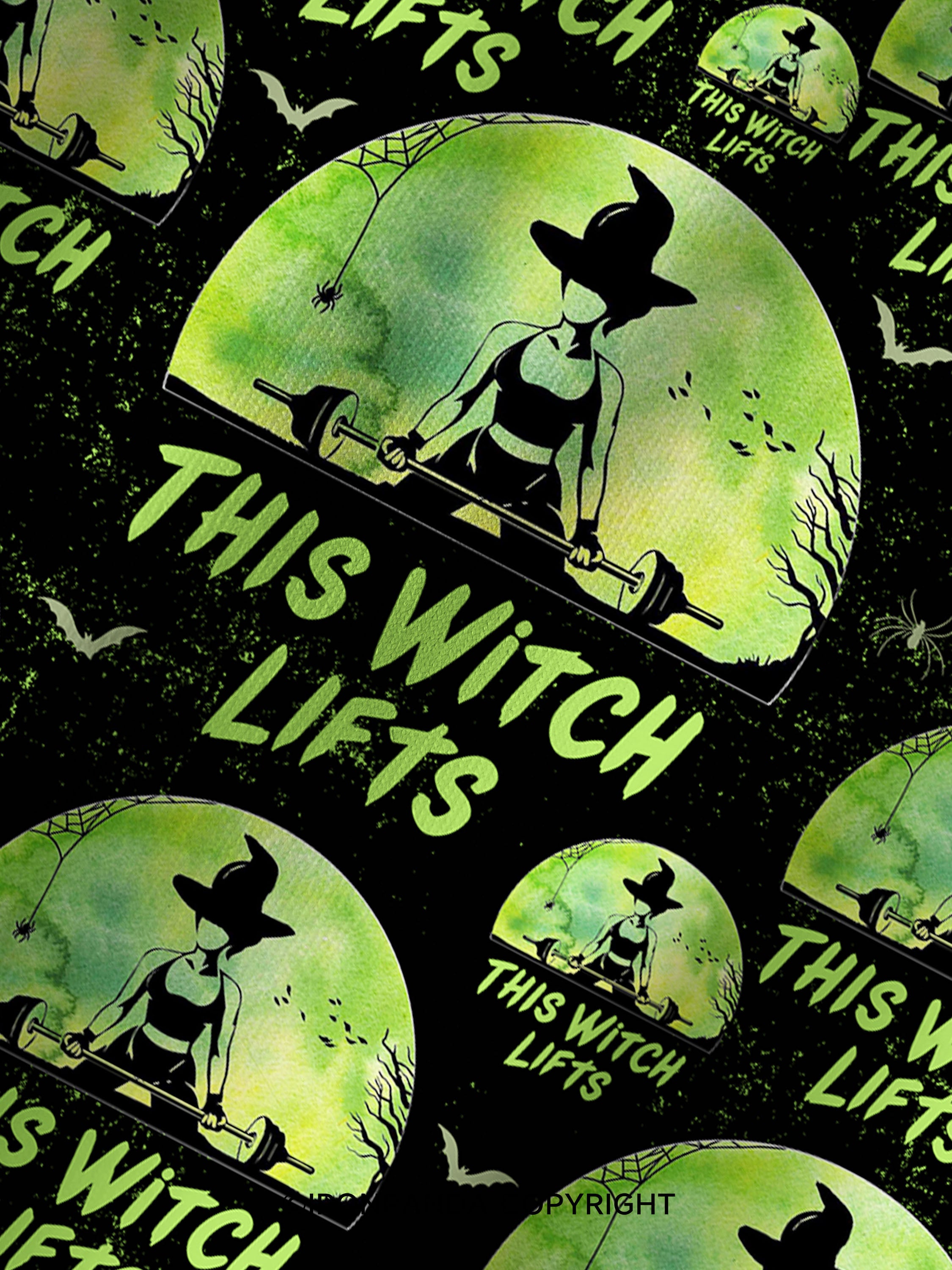 THIS WITCH LIFTS Printed Yoga Shorts