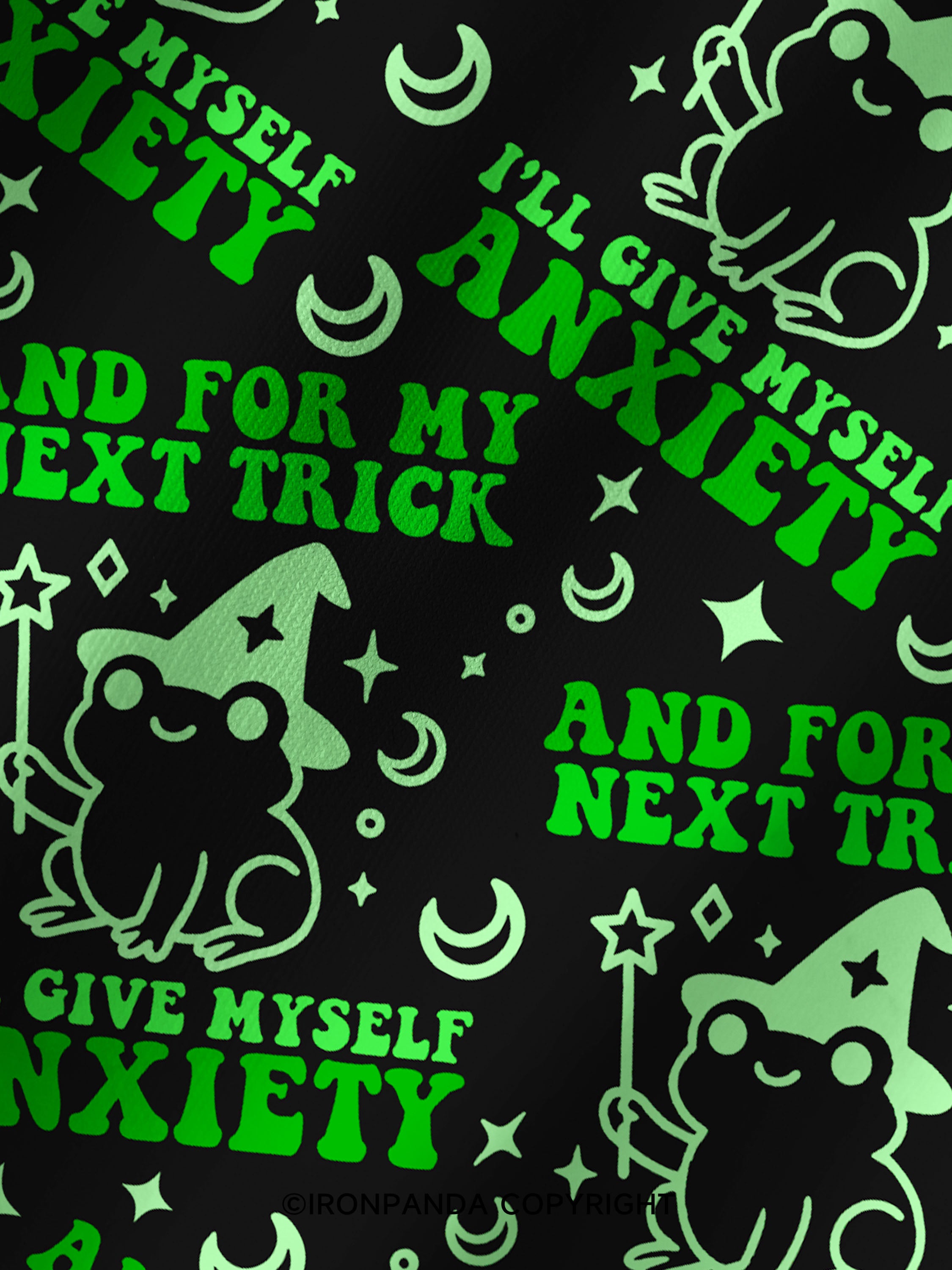 AND FOR MY NEXT TRICK I'LL GIVE MYSELF ANXIETY Printed Yoga Shorts