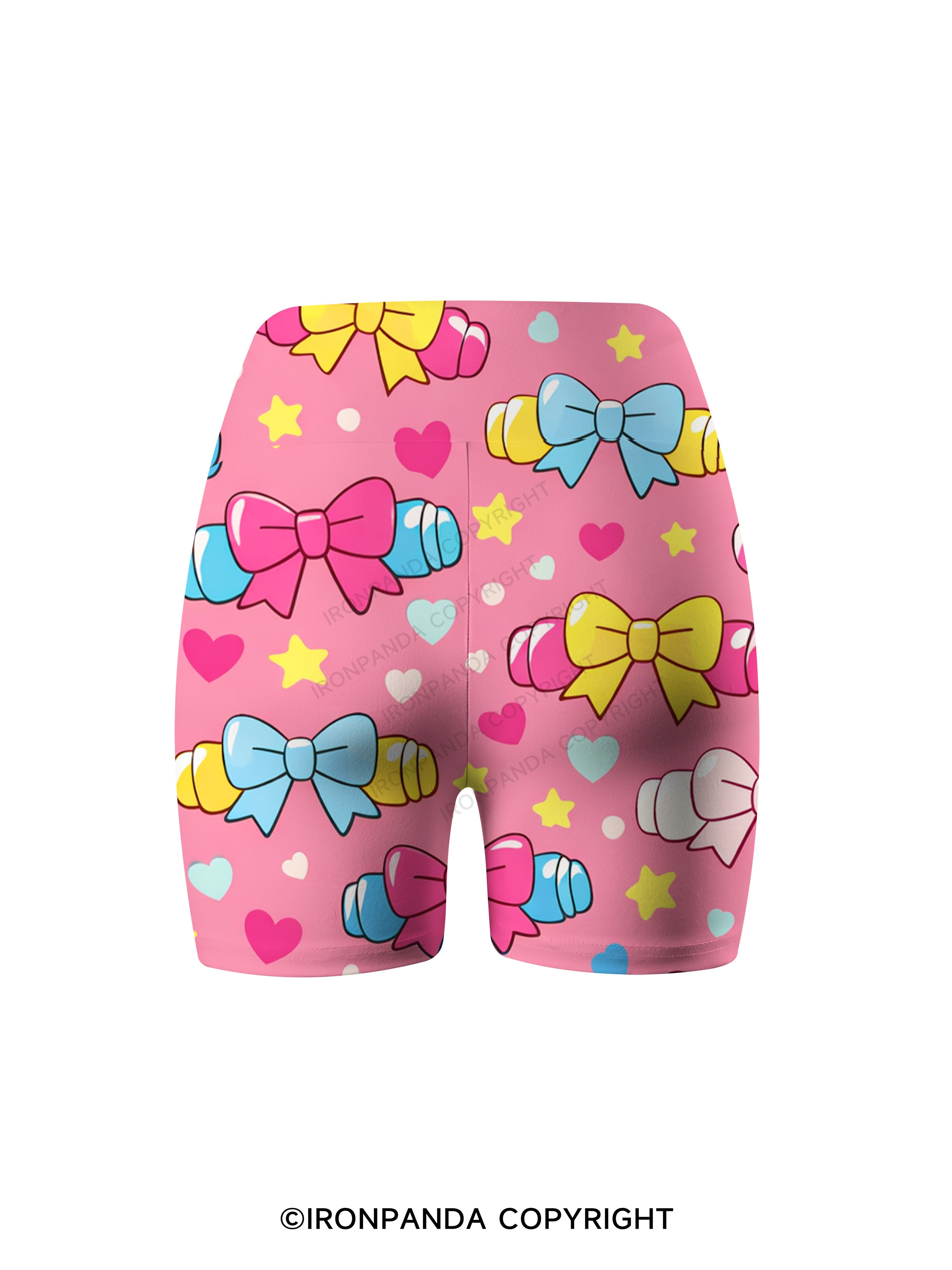 Sweet Pump Bow Dumbbell Printed Yoga Cycling Shorts