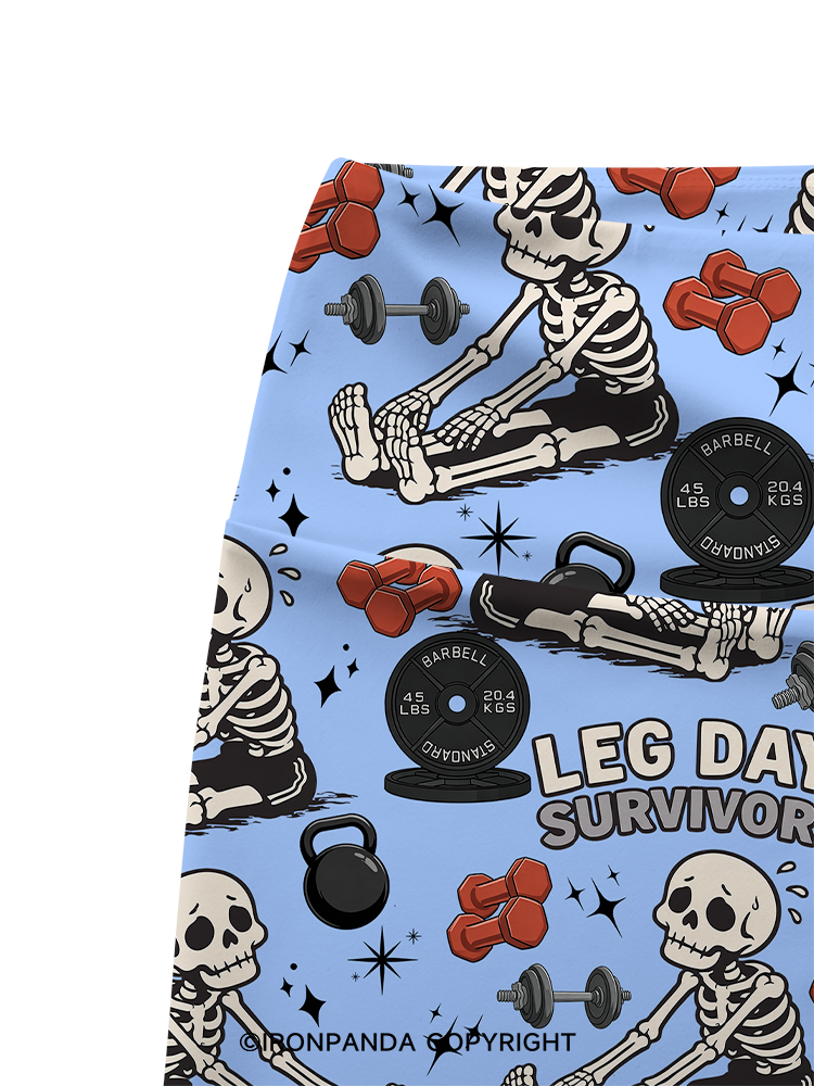 Leg Day Survivor Printed Yoga Cycling Shorts