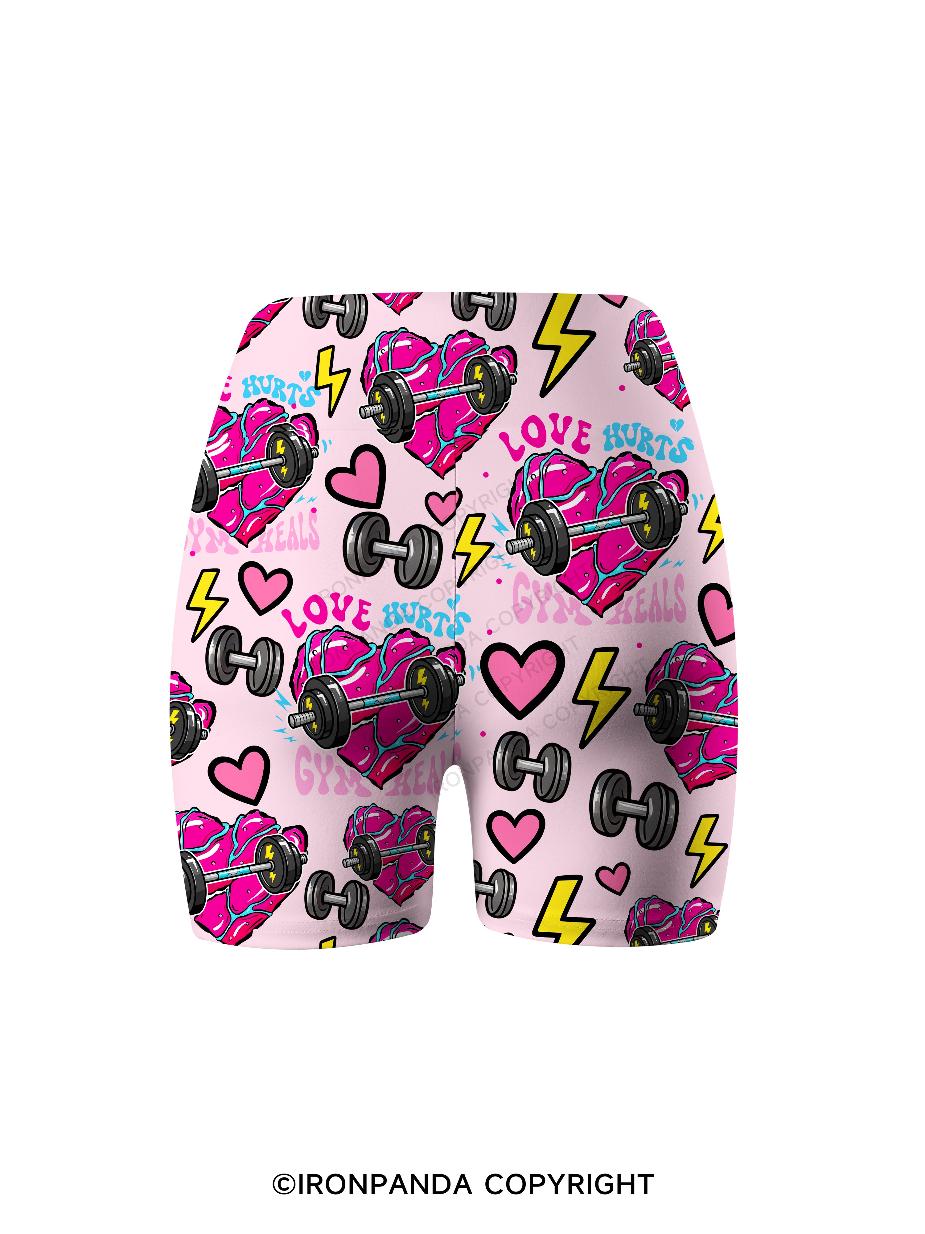Love hurts, gym heals Printed Yoga Cycling Shorts