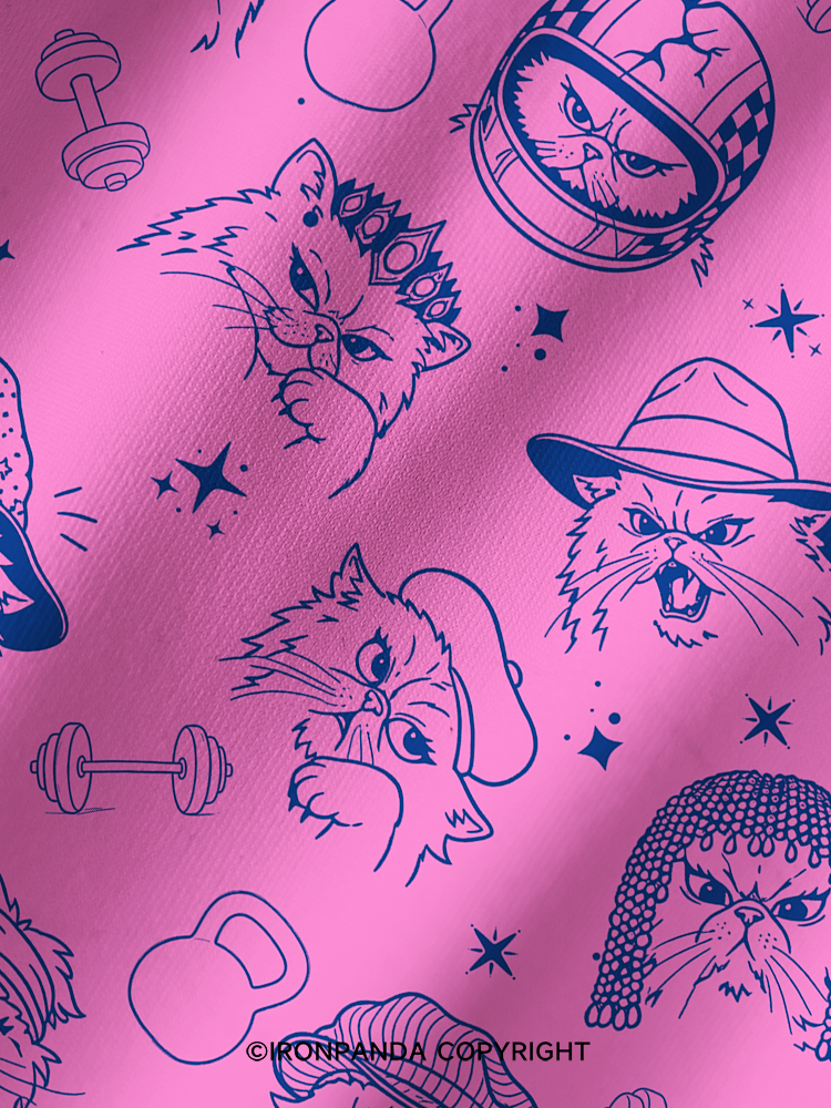 FITNESS COOL CATS Printed Yoga Shorts