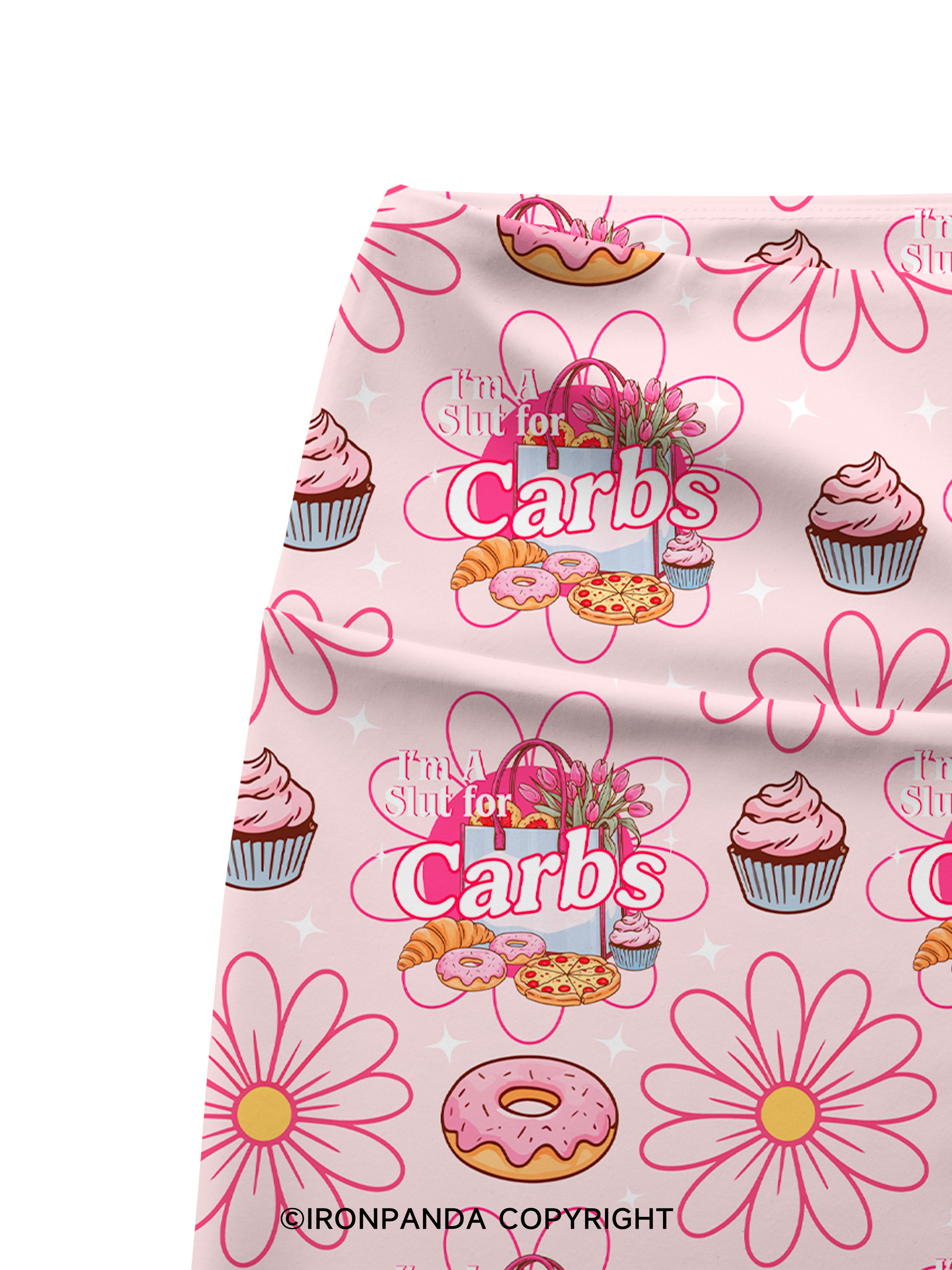 I'M A SLUT FOR CARBS Printed Yoga Cycling Shorts