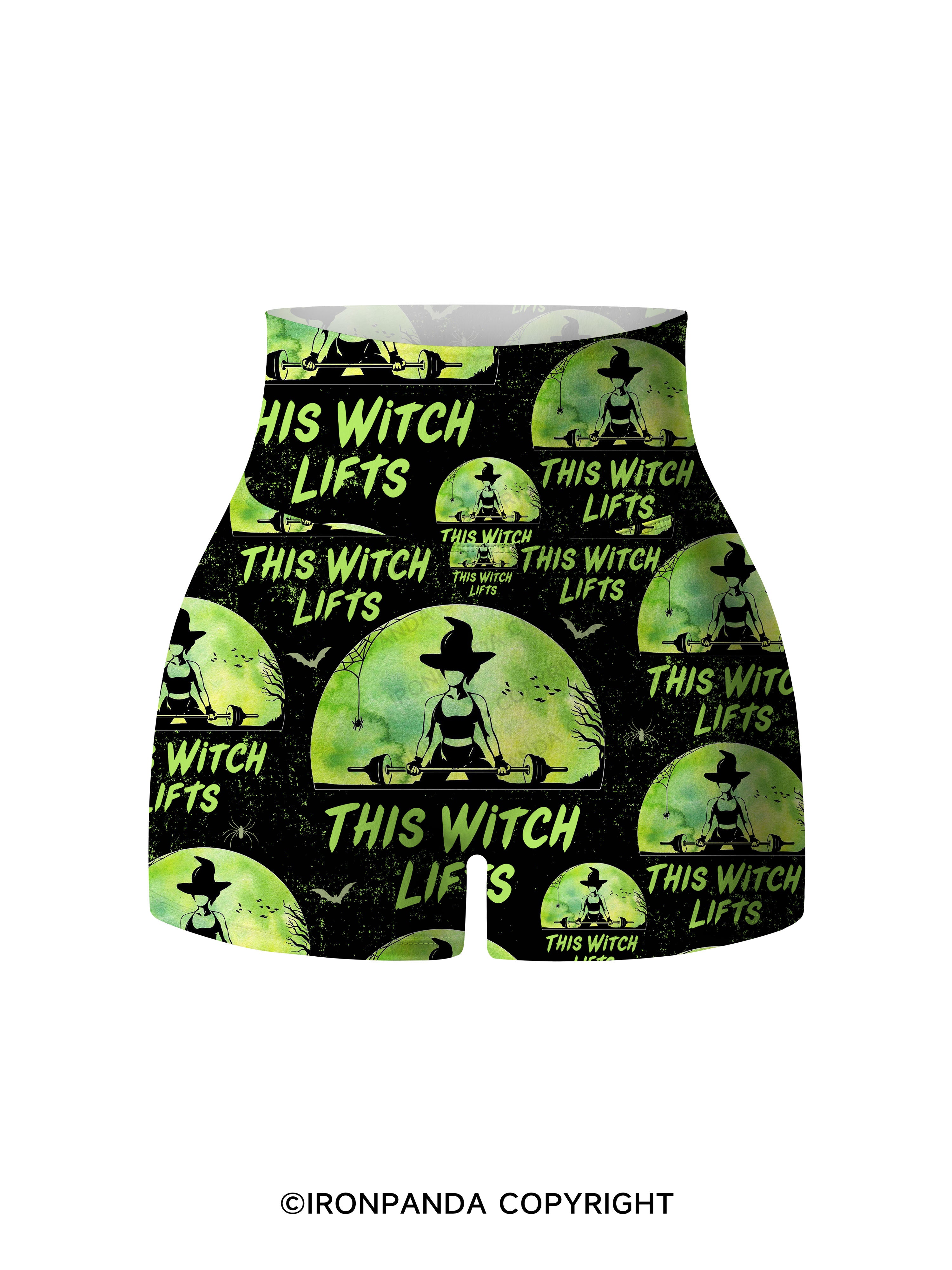 THIS WITCH LIFTS Printed Yoga Shorts