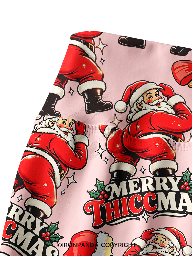 Merry Thiccmas Printed Yoga Pants