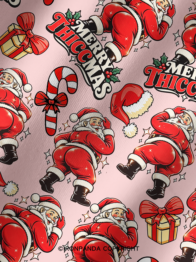 Merry Thiccmas Printed Yoga Shorts