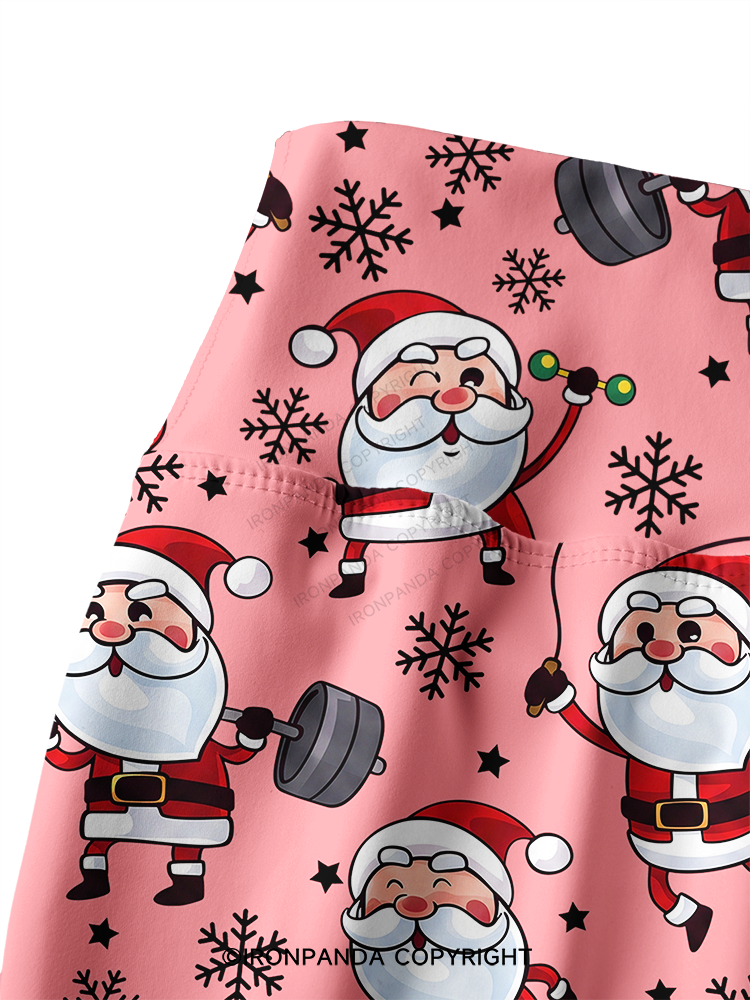 Funny Santa Claus Gym Printed Yoga Pants