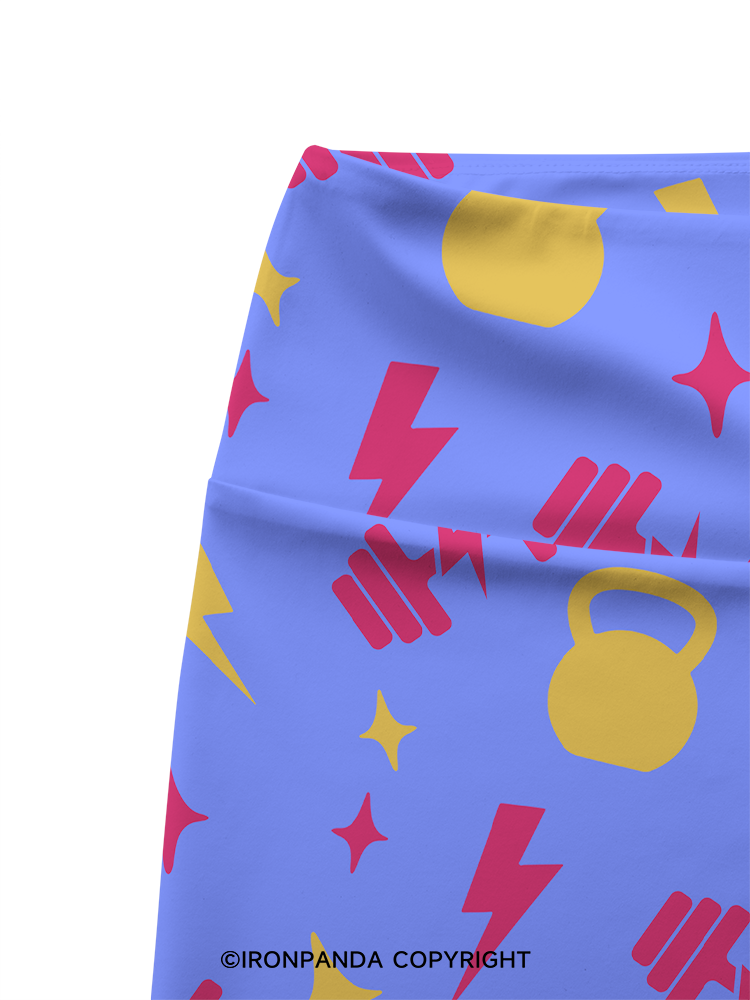 Power Spark Printed Yoga Cycling Shorts