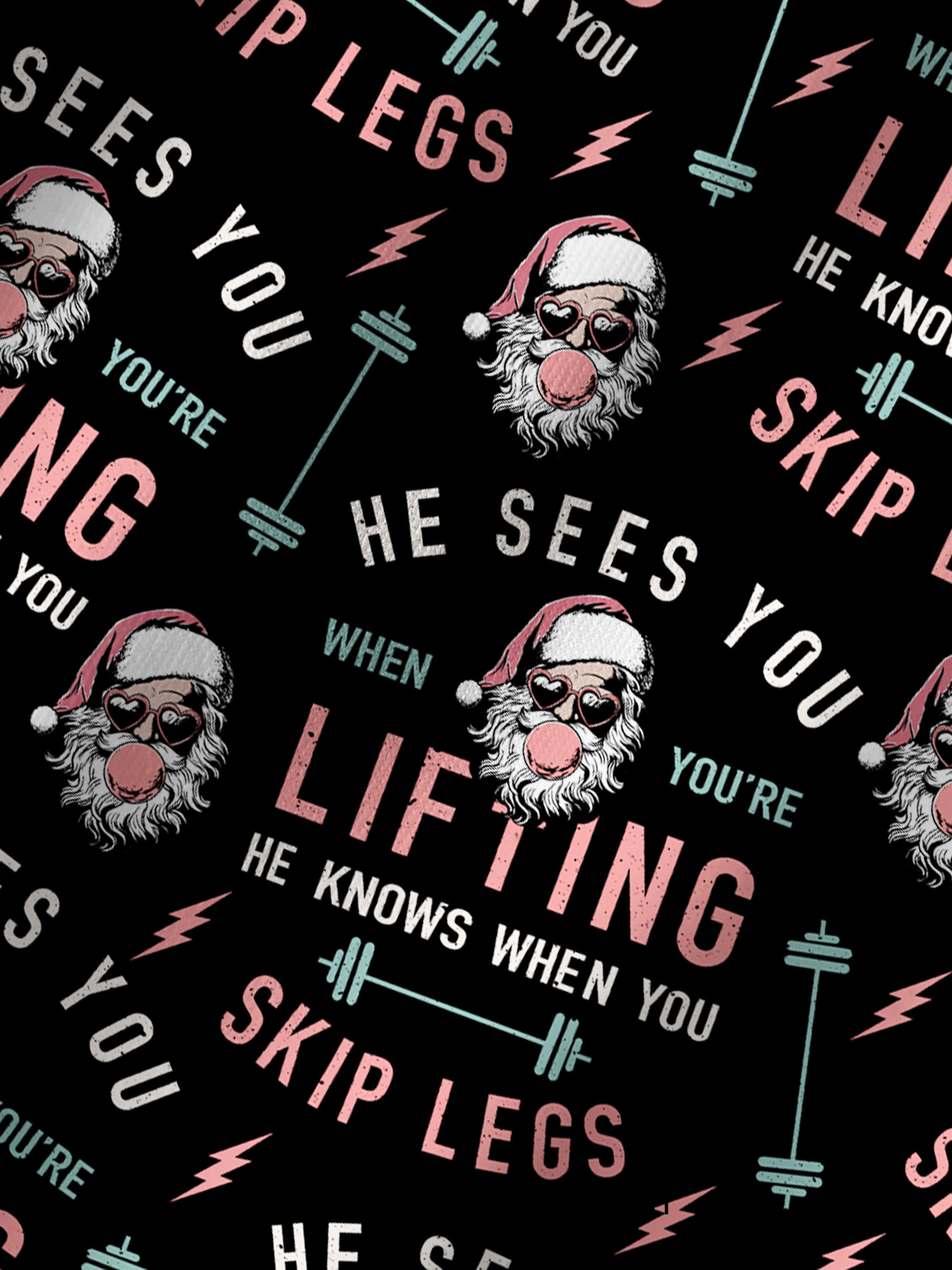 HE SEES YOU WHEN YOU'RE LIFTING Printed Yoga Shorts