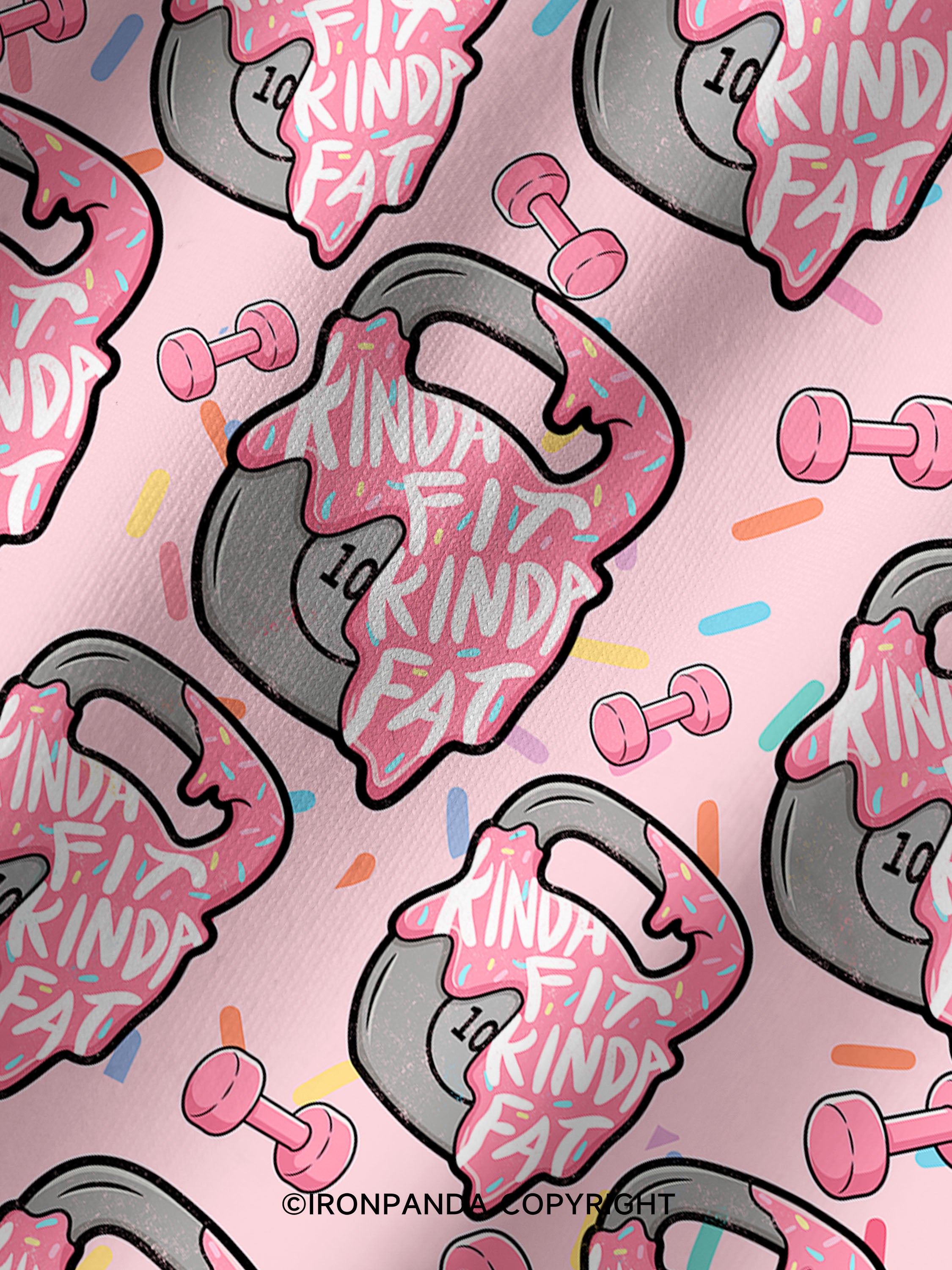 KINDA FIT SORTA FAT KETTLEBELL Printed Yoga Shorts