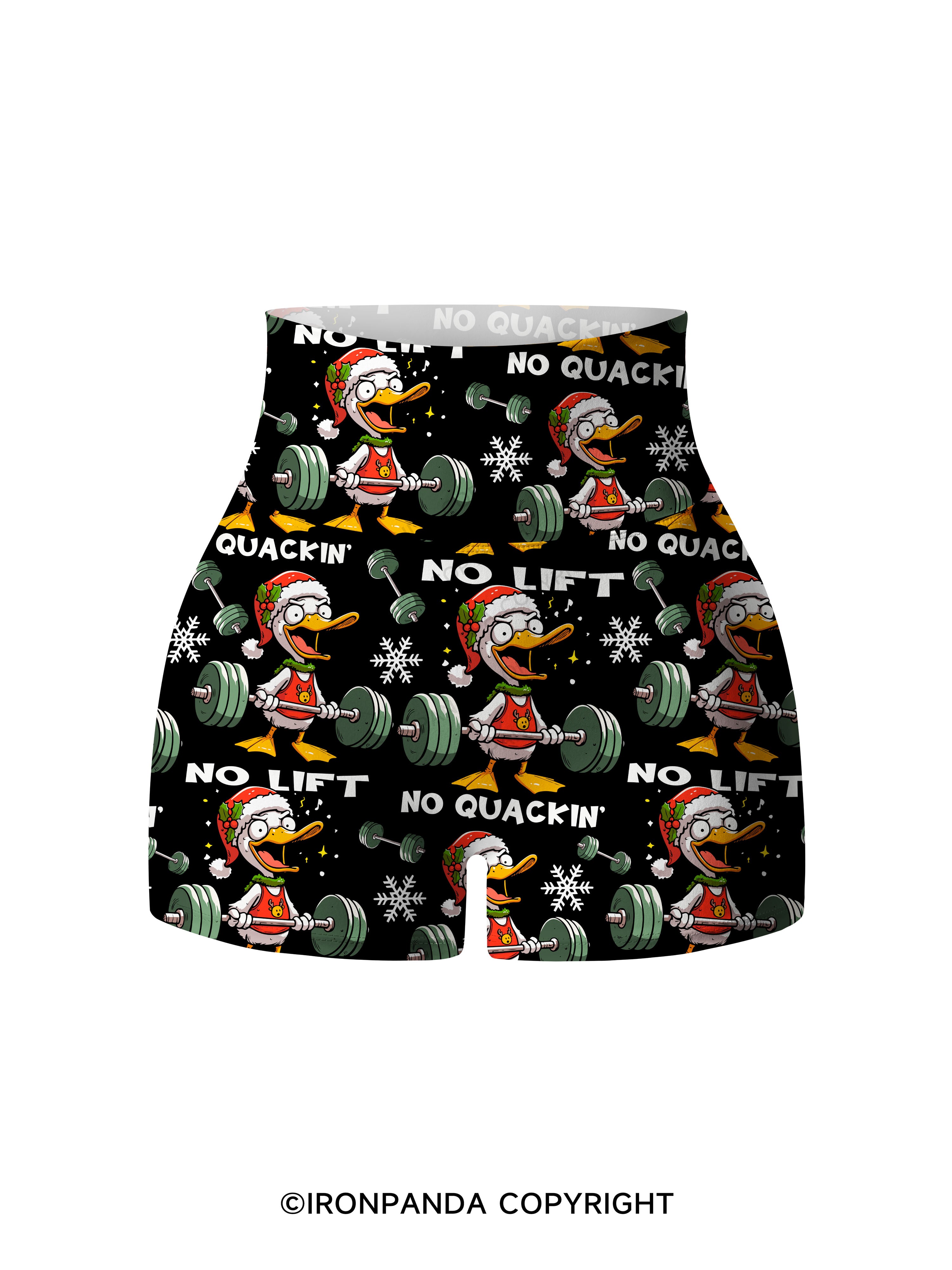 No Lift, No quackin' Printed Yoga Shorts