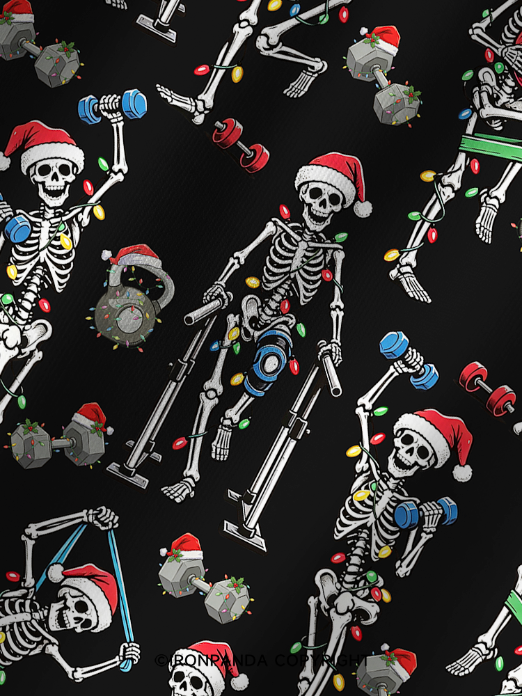 Funny Skeleton Printed Yoga Shorts