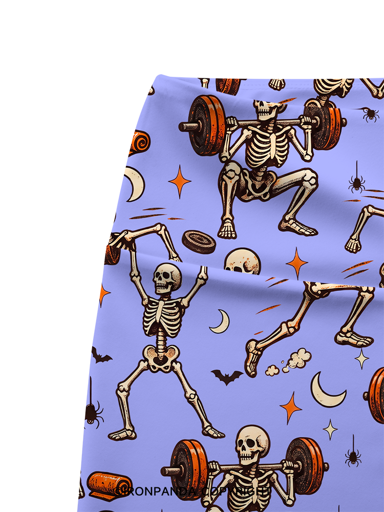 Spooky Exercise Printed Yoga Cycling Shorts