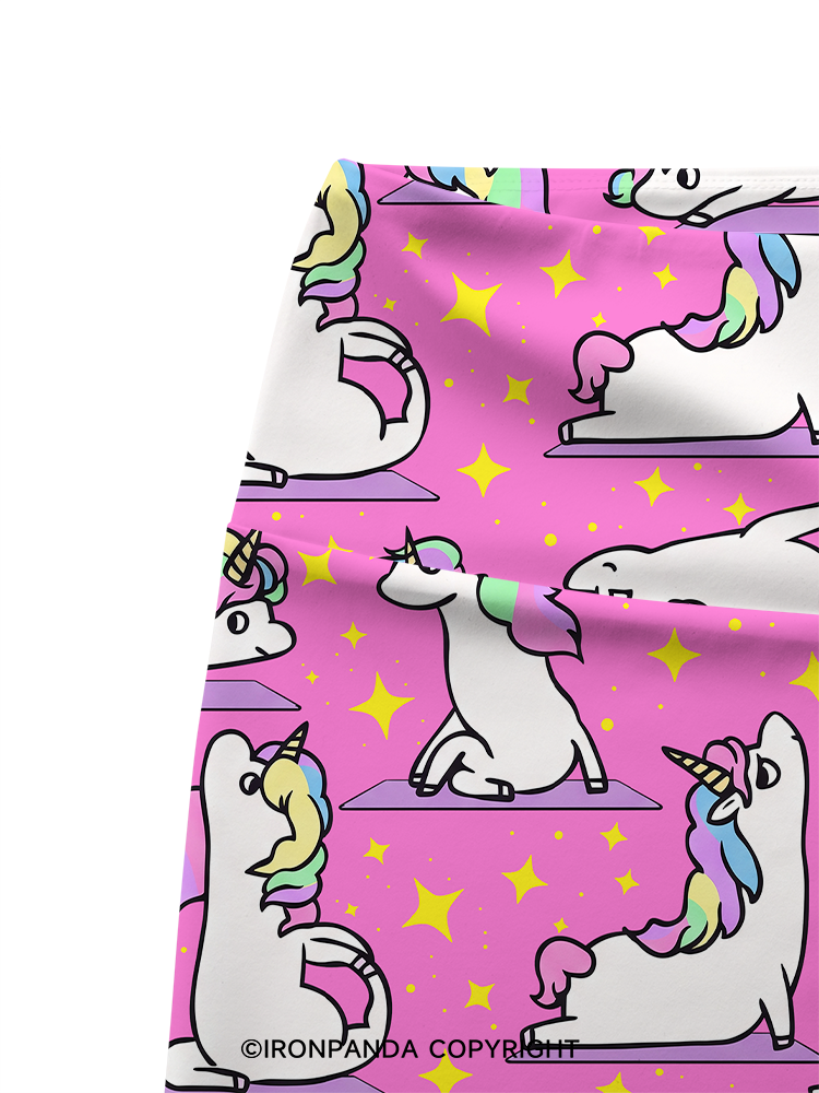 MAGICAL UNICORN STRETCH CLASS Printed Yoga Cycling Shorts