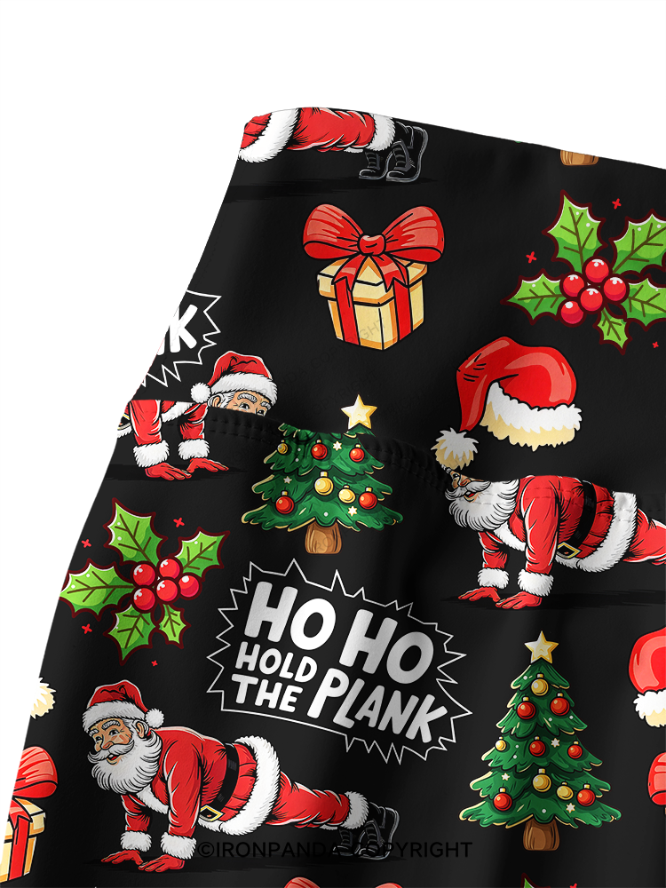 Ho Ho Hold the Plank Printed Yoga Pants